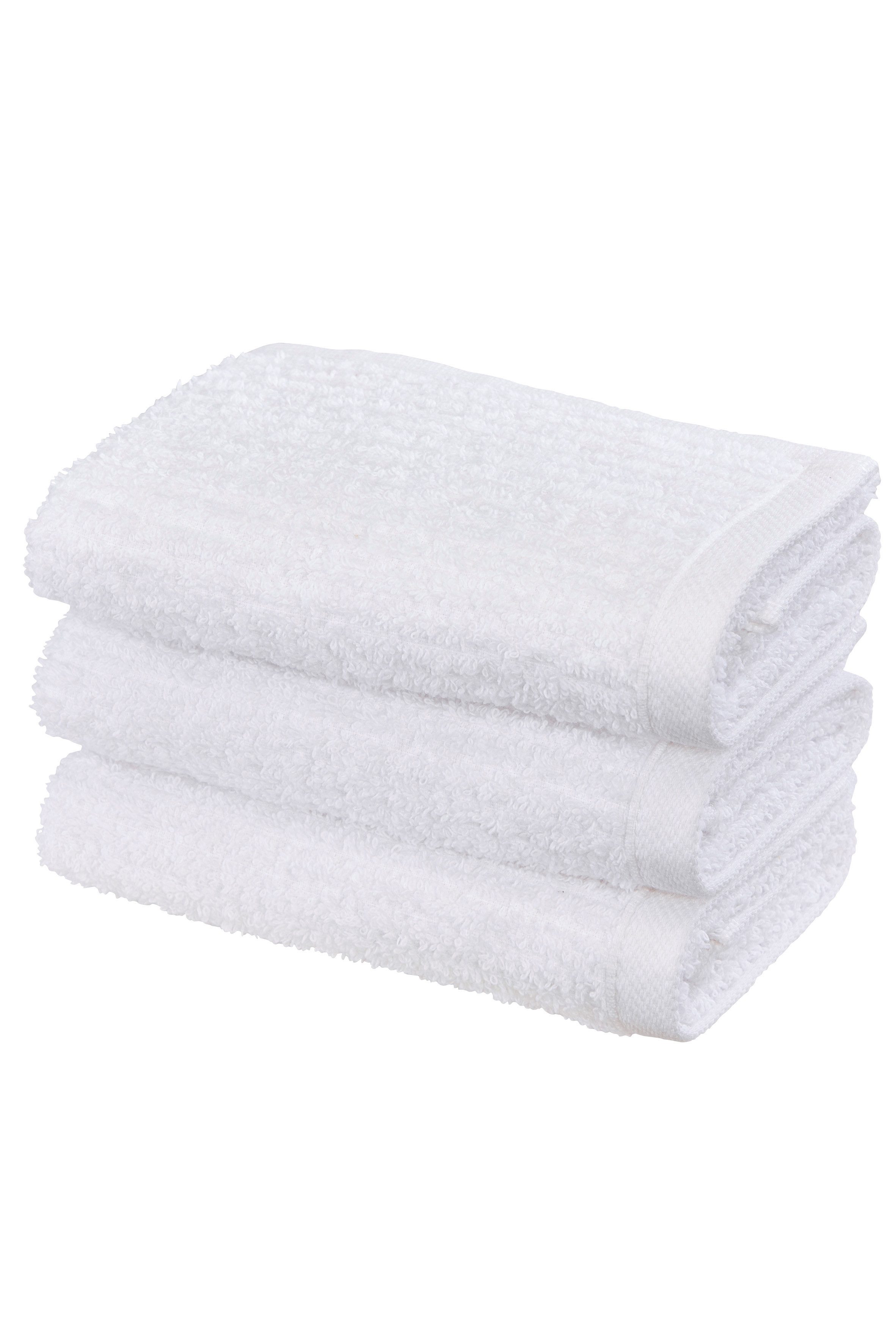 OTTO home Gästehandtücher Riva, 30x50, Premium Handtücher, 500 gr/m², Webfrottier (3-St), Hoch-Tief-Struktur, Streifen, weich, 5 Jahre Garantie