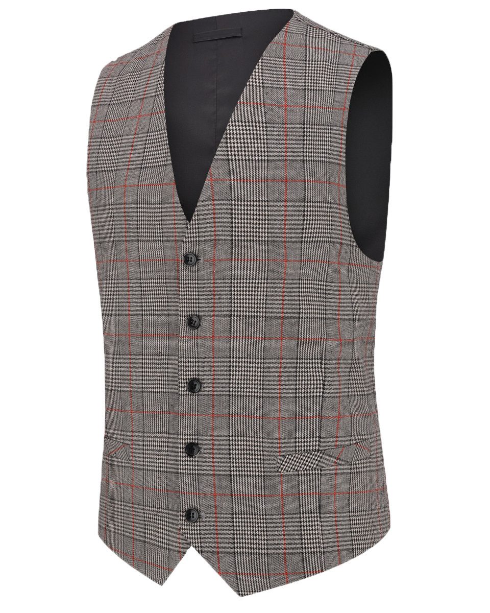 Allthemen Anzugweste mit Karomuster elegante Weste Karierte Hochzeitsweste günstig online kaufen