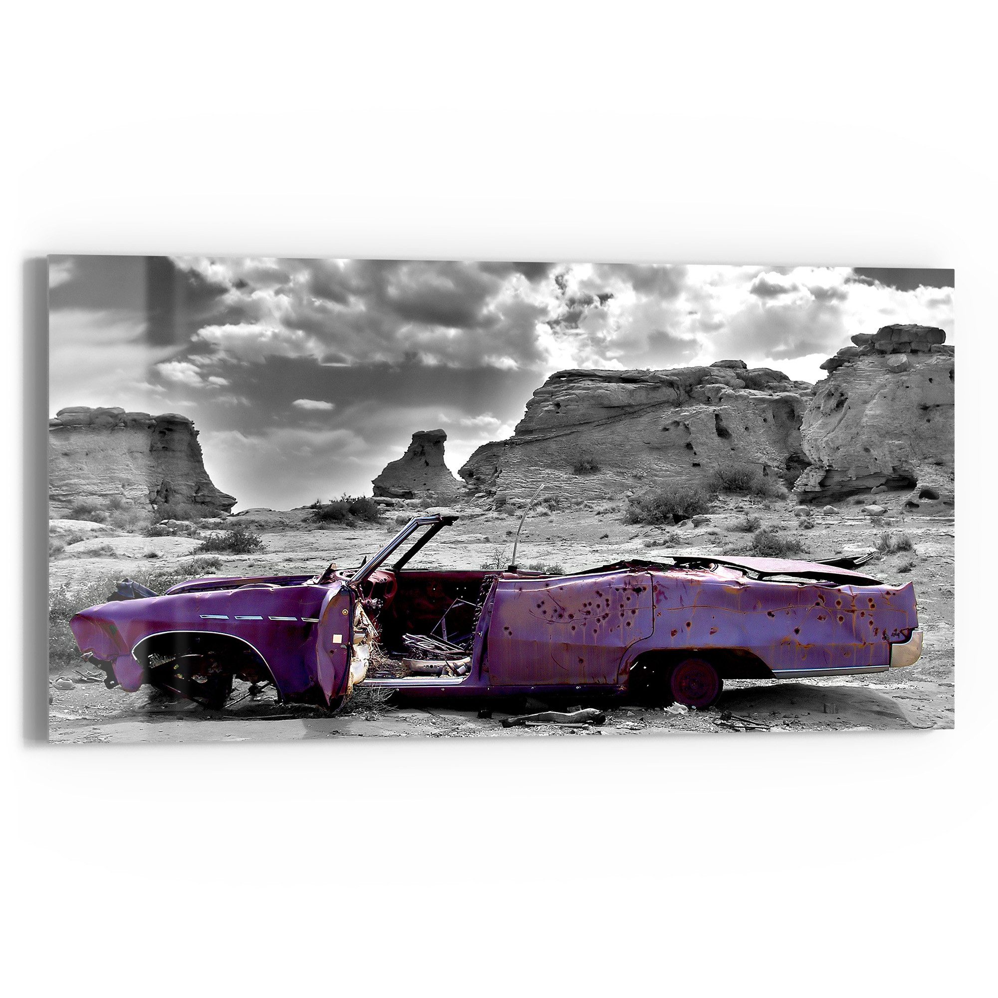 DEQORI Glasbild 'Rostiges Echo', 'Rostiges Echo', Glas Wandbild Bild schwebend modern