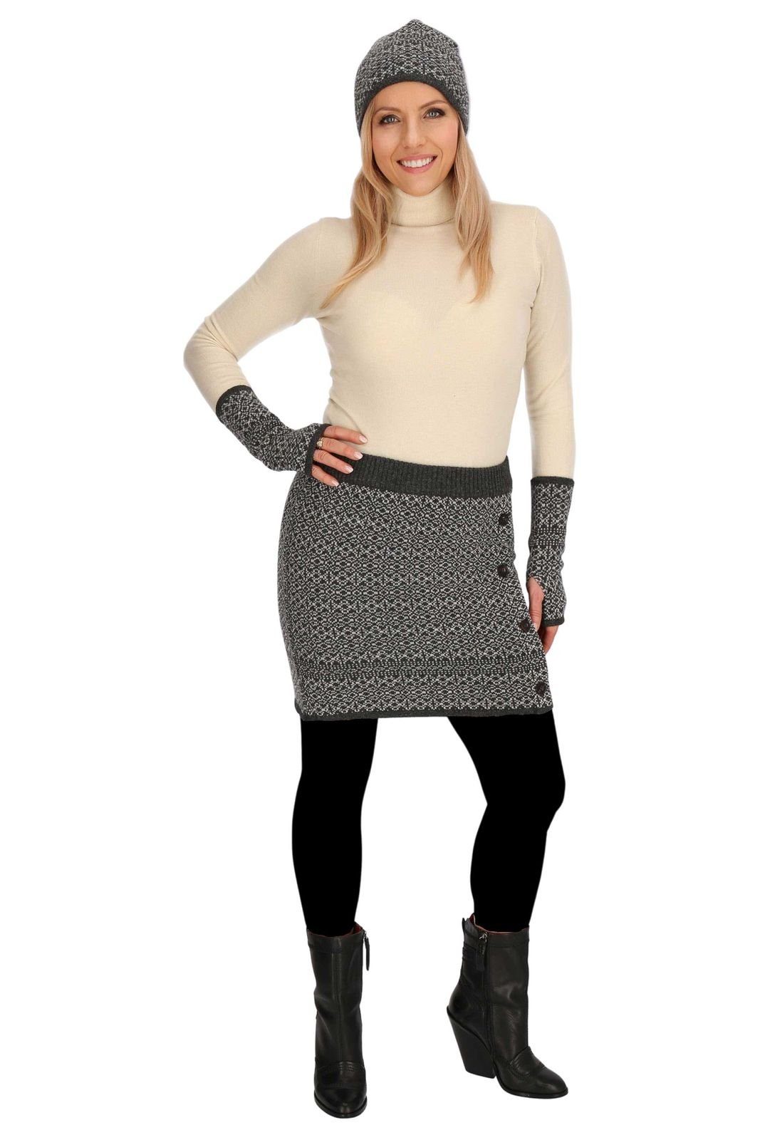 KUNST UND MAGIE Strickrock Strickrock knielang aus Schurwolle vom Lamm Wollrock Feinstrick Boho