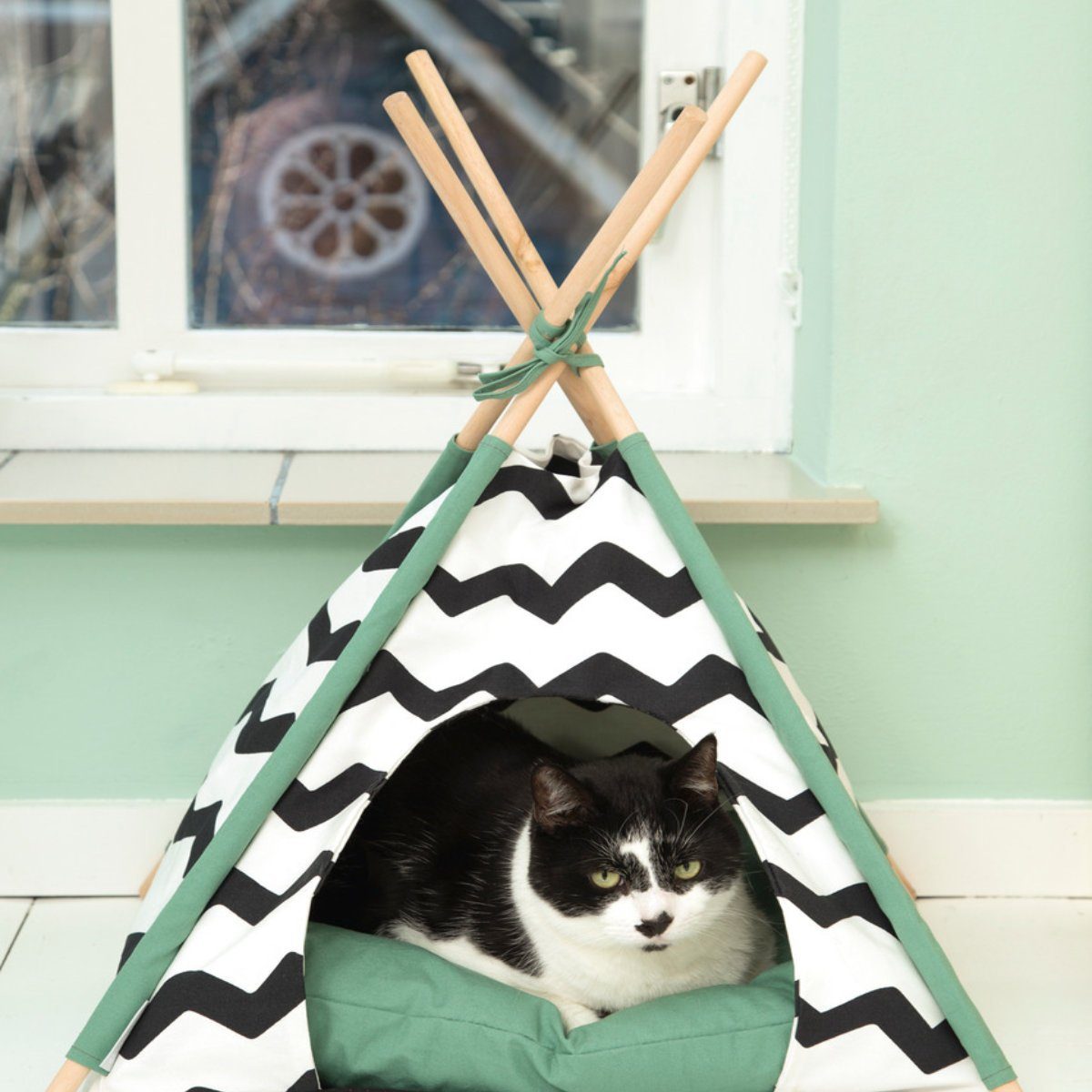 Beeztees Katzenzelt Tipi Tent Kioni schwarz-weiß