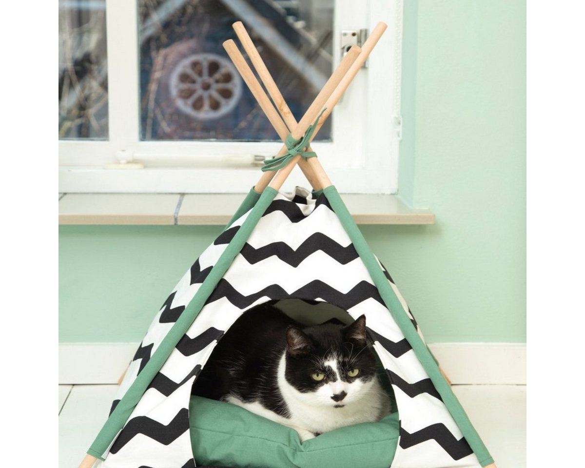 Thumbnail - Beeztees Katzenzelt Tipi Tent Kioni schwarz-weiß