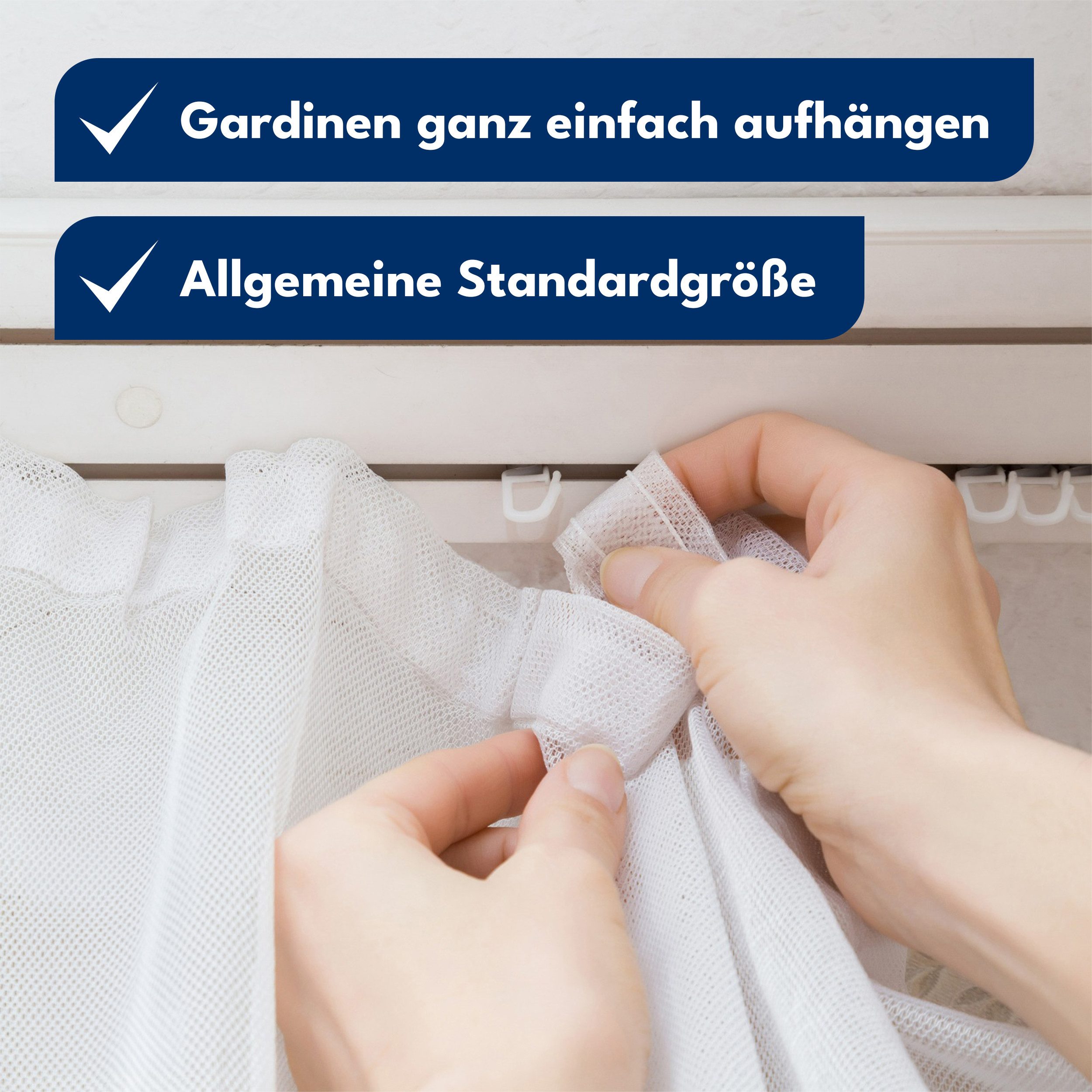 NEUFELD Gardinengleiter X-Gleiter 120 Stück inkl. 4 Feststeller, für 6mm Innenlaufschienen, (Set, 120 X-Gleiter inkl. 6 Feststeller), waschfest · leichtgängig · – Bild 3 von 5