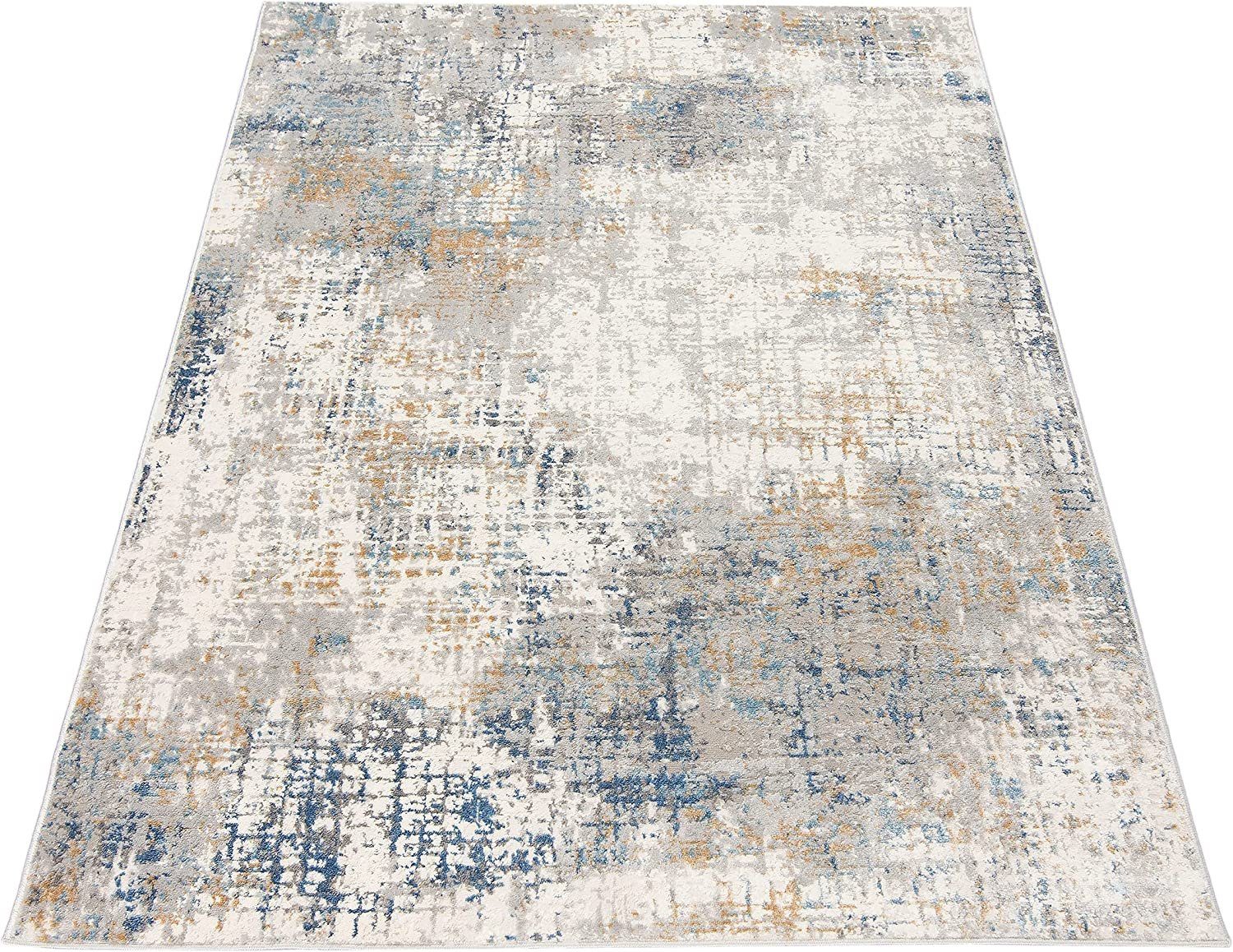 Teppich DY-PORTLAND-ABSTRACT, Mazovia, 80x150, Abstraktes, Gemustert Vintage, Kurzflor, Grau-Blau