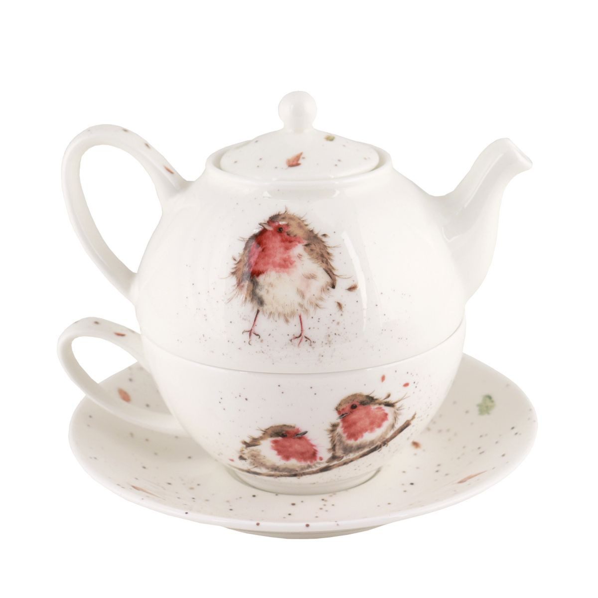Wrendale Teekanne Wrendale Designs Porzellan Tee Set Tea-for-One Rotkehlchen, WP-WNLK391, 0,41 l, (Set)