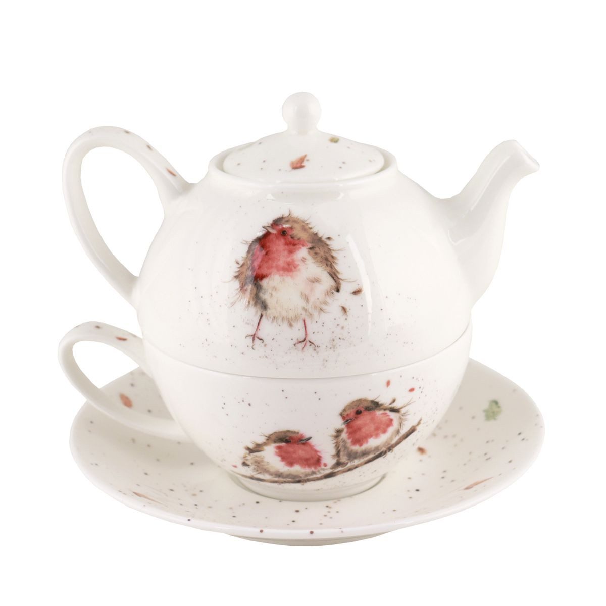 Wrendale Teekanne Wrendale Designs Porzellan Tee Set Tea-for-One Rotkehlchen, 0,41 l, (Set, Tee-Set)