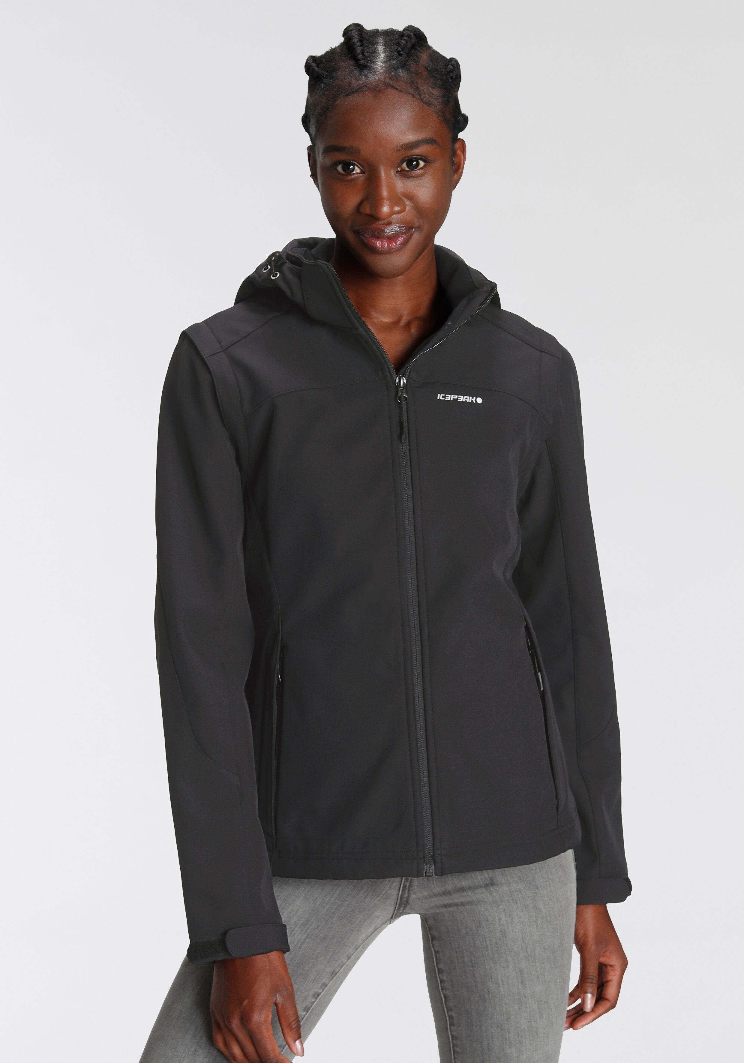 Trocknend schnell Icepeak Softshelljacke schwarz Wasserabweisend & ICEPEAK & Wärmend POIPU