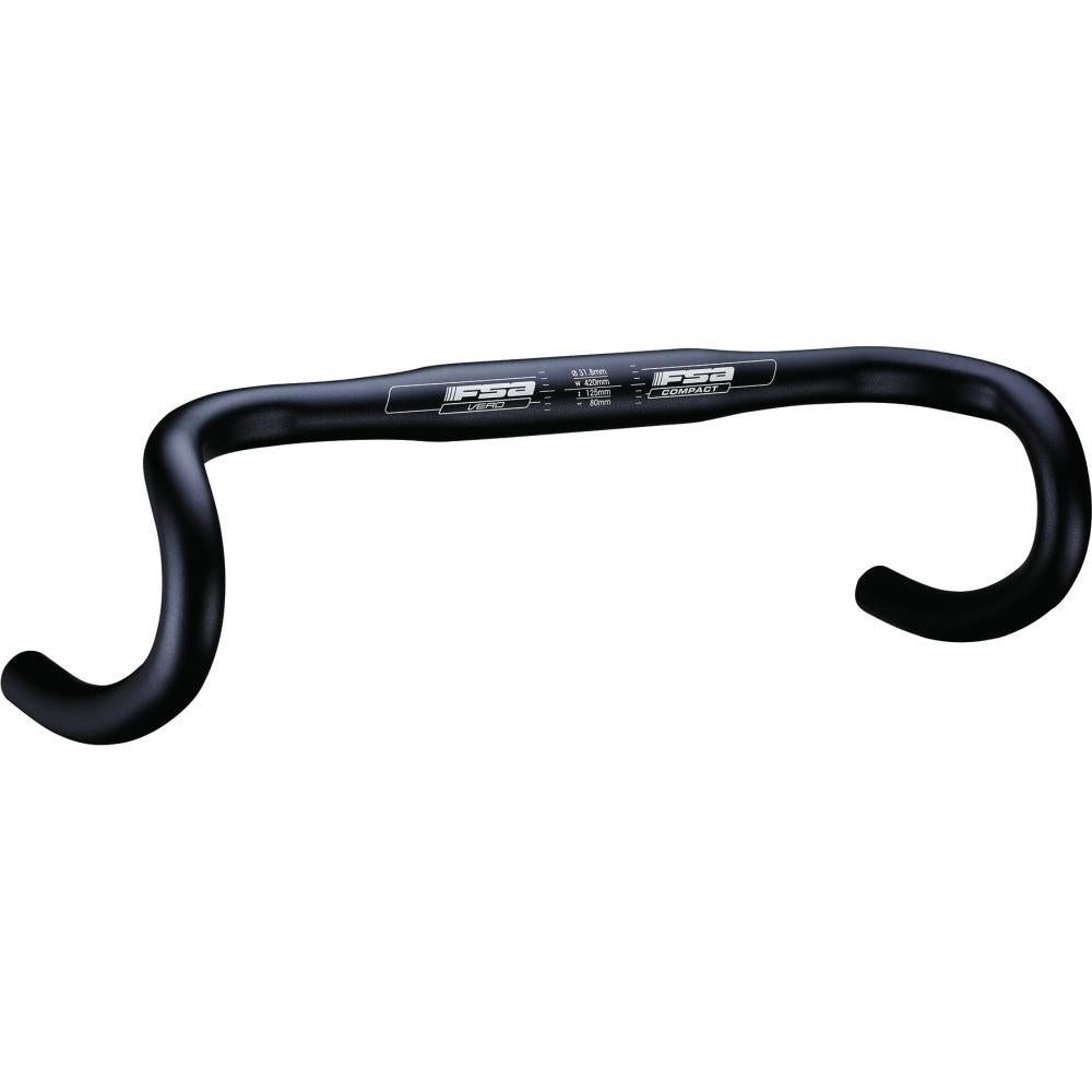 FSA Fahrradlenker FSA Vero Compact Lenker 31,8 x 420 mm Schwarz - Aluminium Rennrad-Lenk