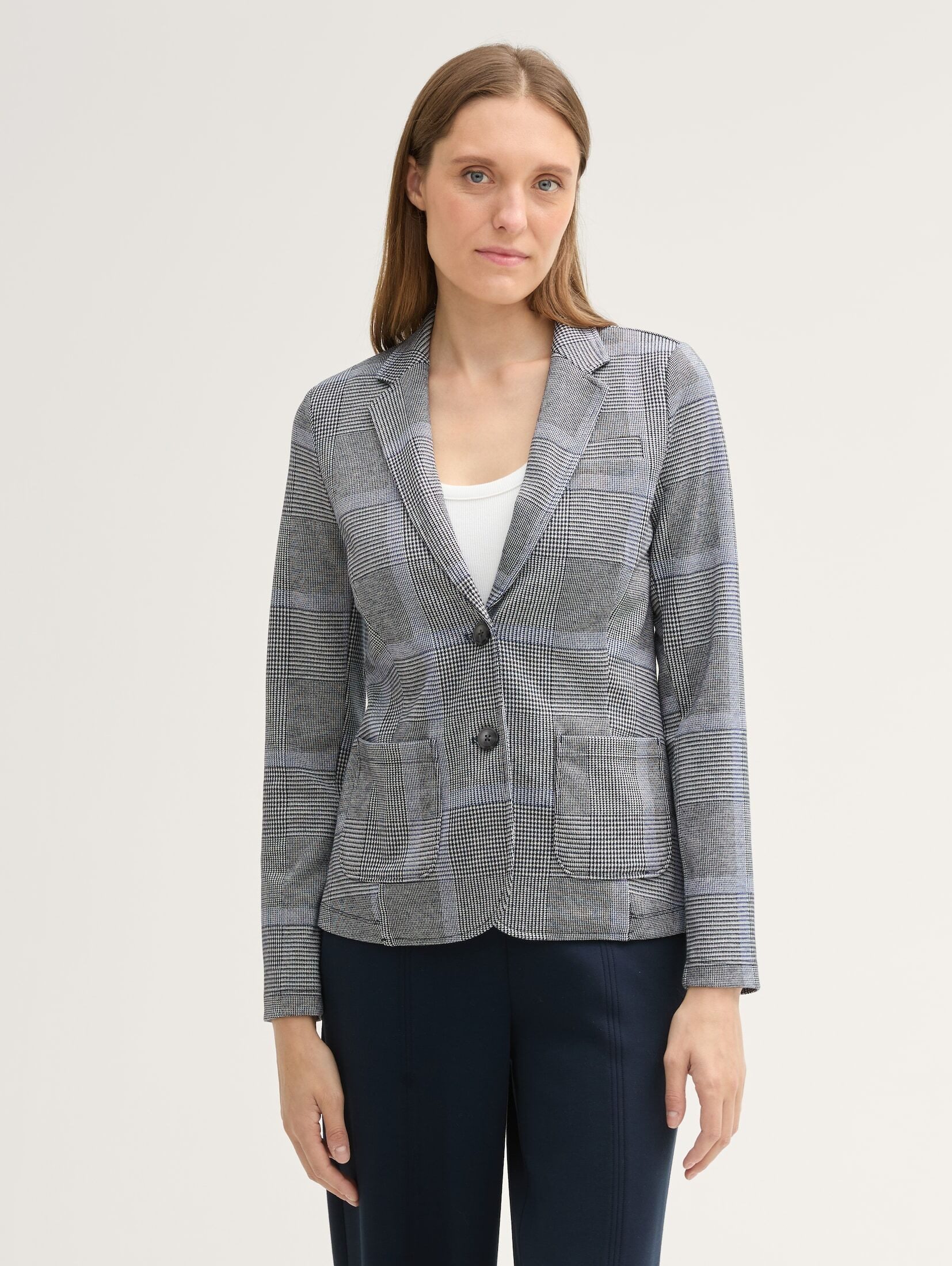 TOM TAILOR Jackenblazer Blazer Regular Fit Blazer im Karomuster günstig online kaufen