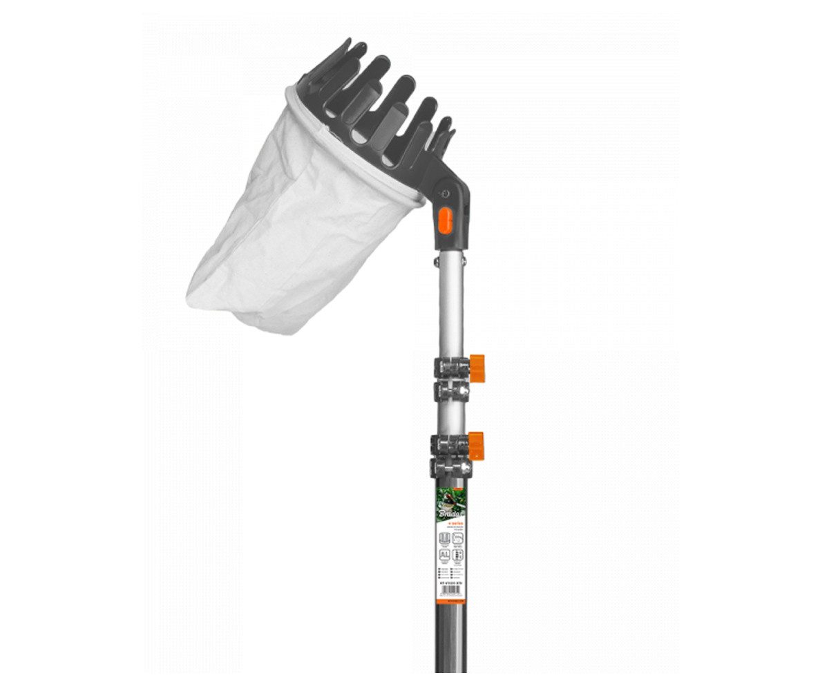 Bradas Obstpflücker Obstpflücker Obstfänger mit Teleskopstiel 150 - 375cm Baumwolltasche, 375 cm max. Stiellänge