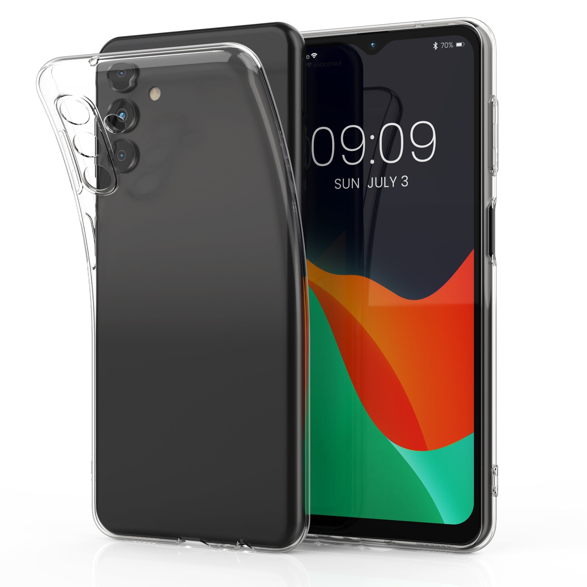kwmobile Handyhülle Hülle für Samsung Galaxy A04s, Silikon Handyhülle transparent - Handy Case gummiert