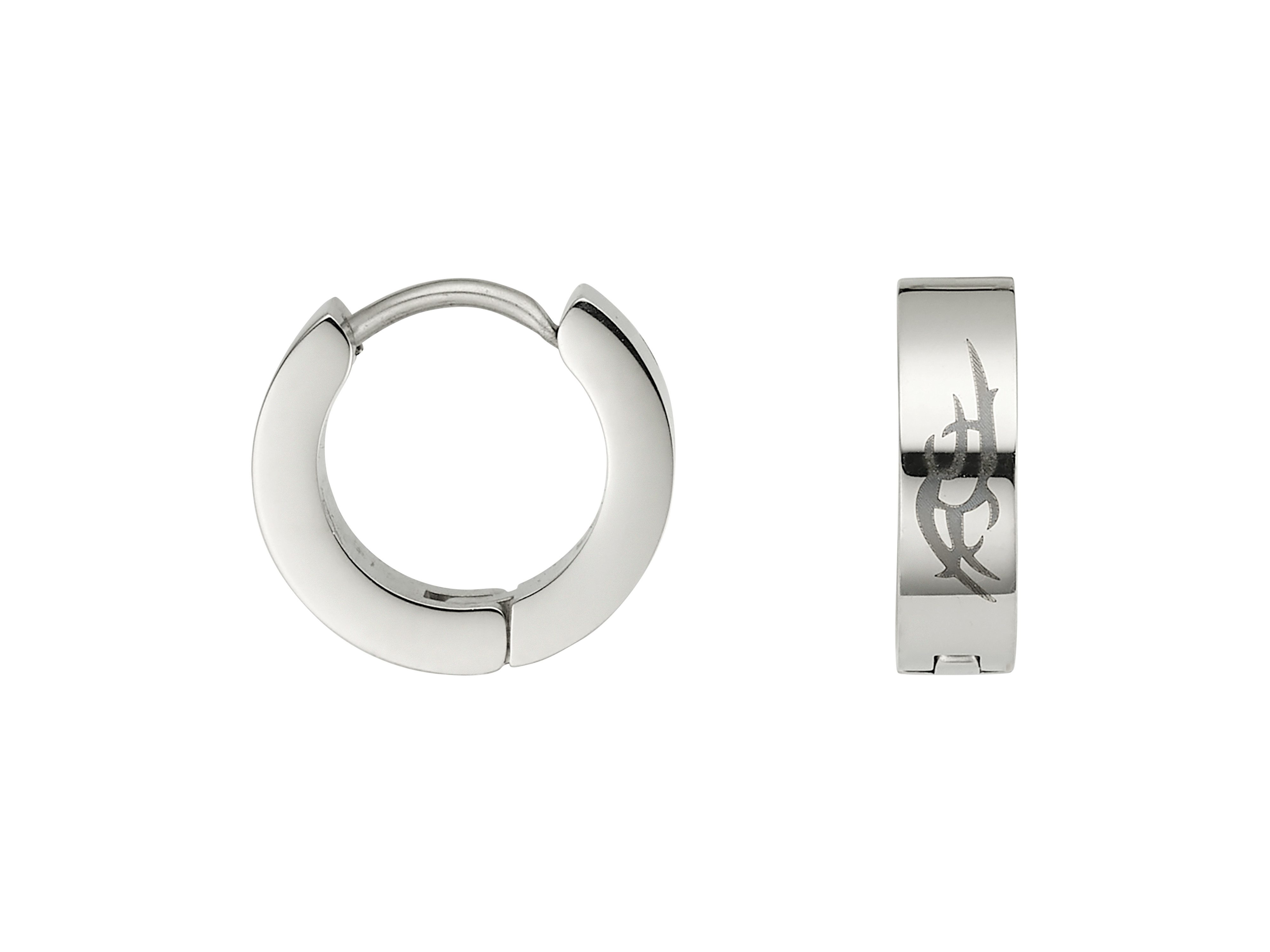 Firetti Paar Creolen Schmuck Geschenk Edelstahl Ohrschmuck Ohrringe Tribal Motiv
