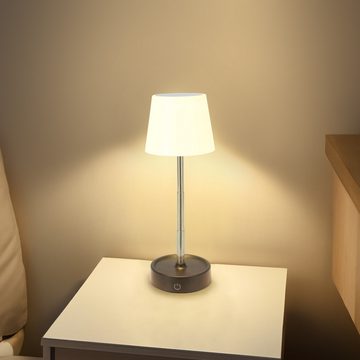 Spetebo LED Nachttischlampe LED Akku Touch Leuchte dimmbar und höhenverstellbar - H 11-29 x 10 cm, LED, warm weiß, Kunststoff Tischleuchte warm weiß mit Teleskopständer