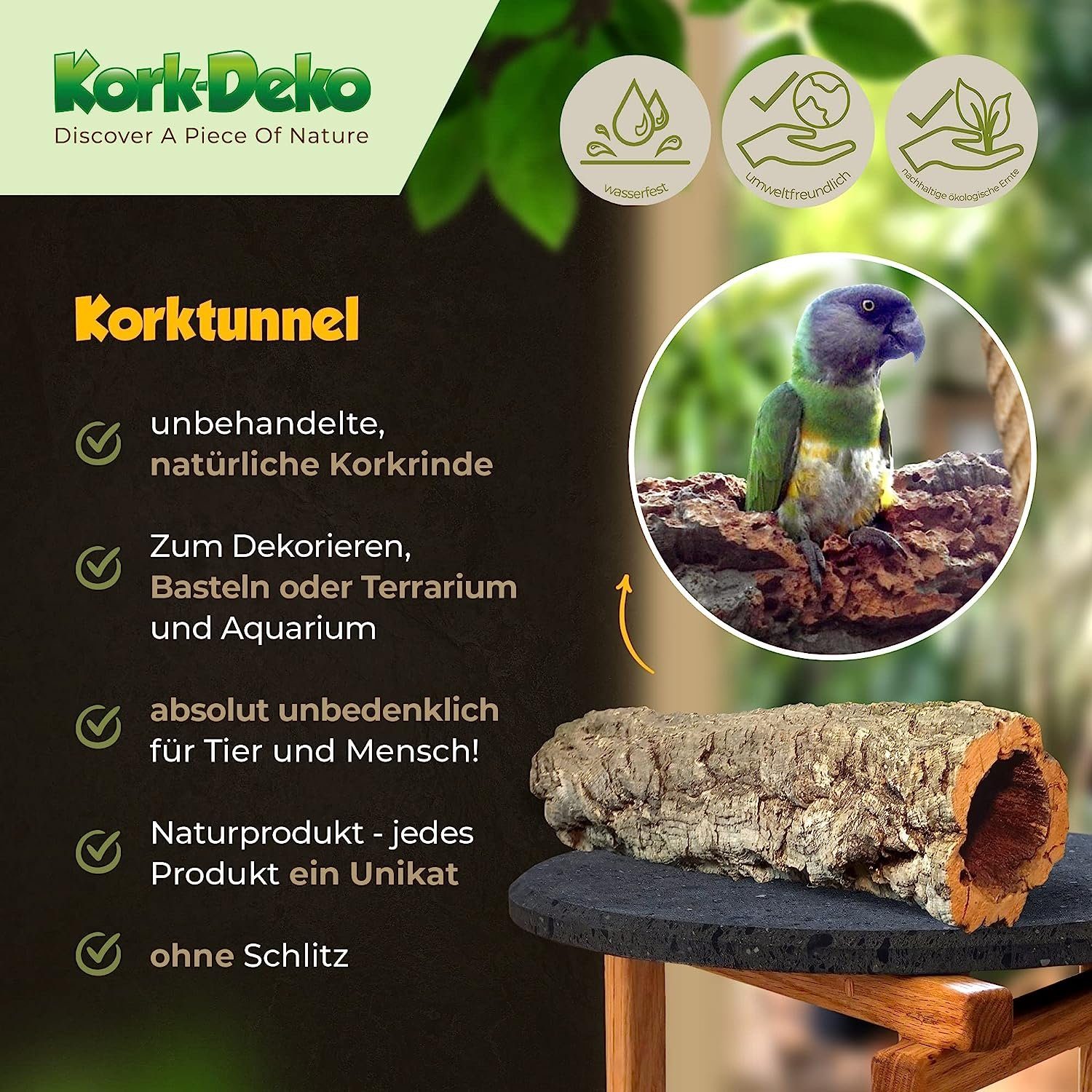 Kork-Deko.de Kork Kork Korkrinde in verschiedenen Größen Formen Terrarien, Deko Basteln