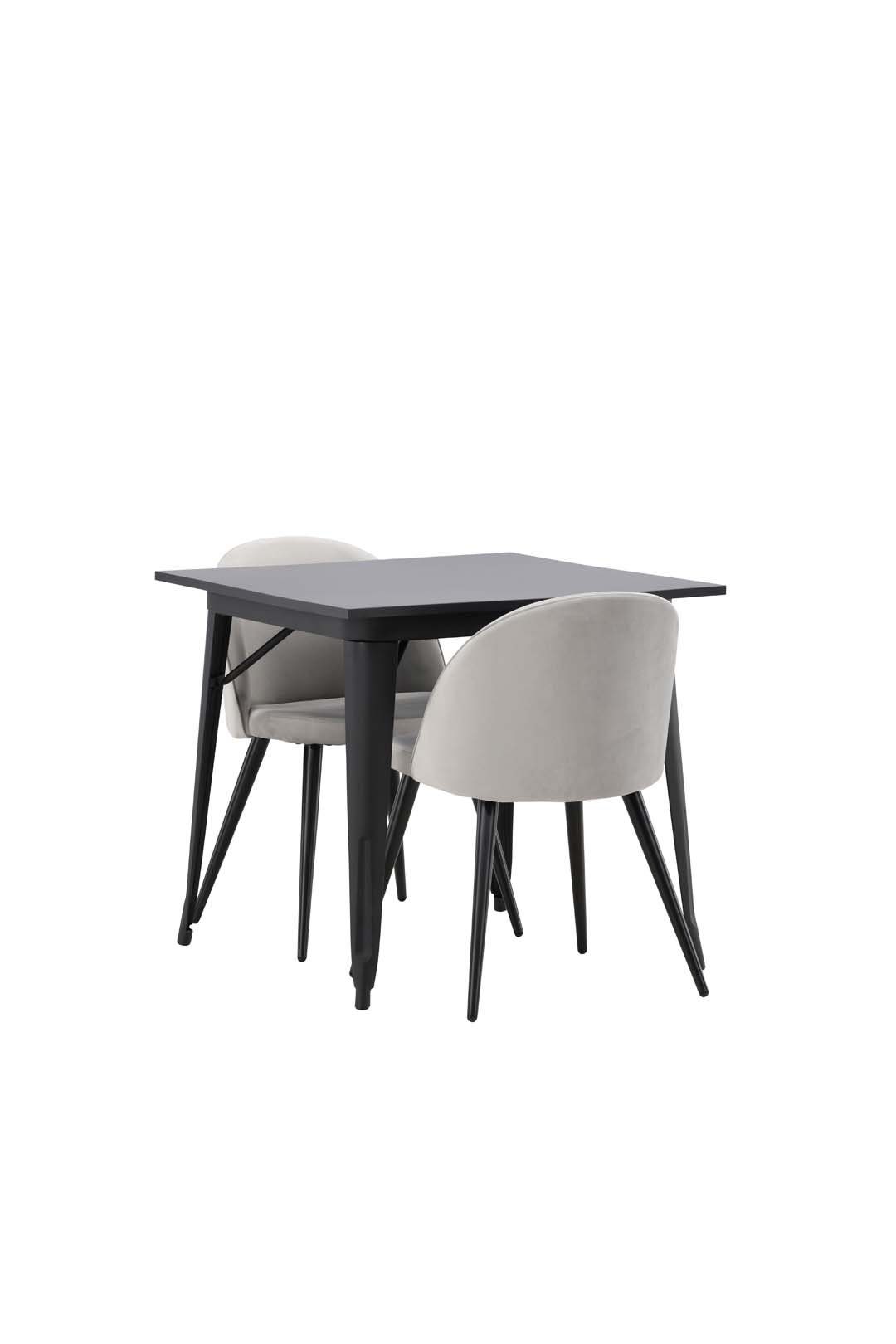 ebuy24 Essgruppe Tempe Essgruppe Tisch schwarz und 2 Velvet Stühle günstig online kaufen