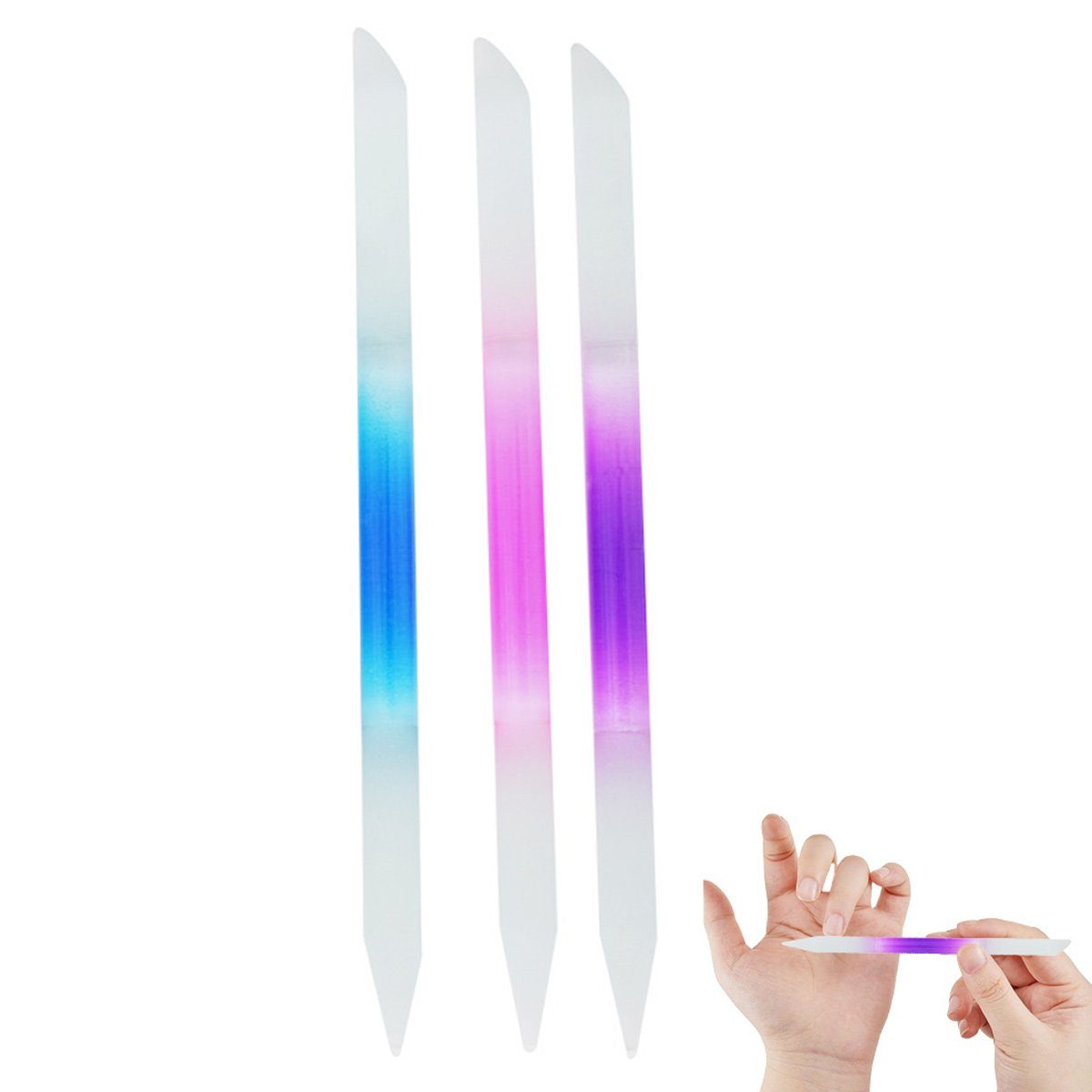 JedBesetzt Glasnagelfeile Glas-Nagelhautschieber-Nagelhautentferner-Werkzeug doppelseitiger