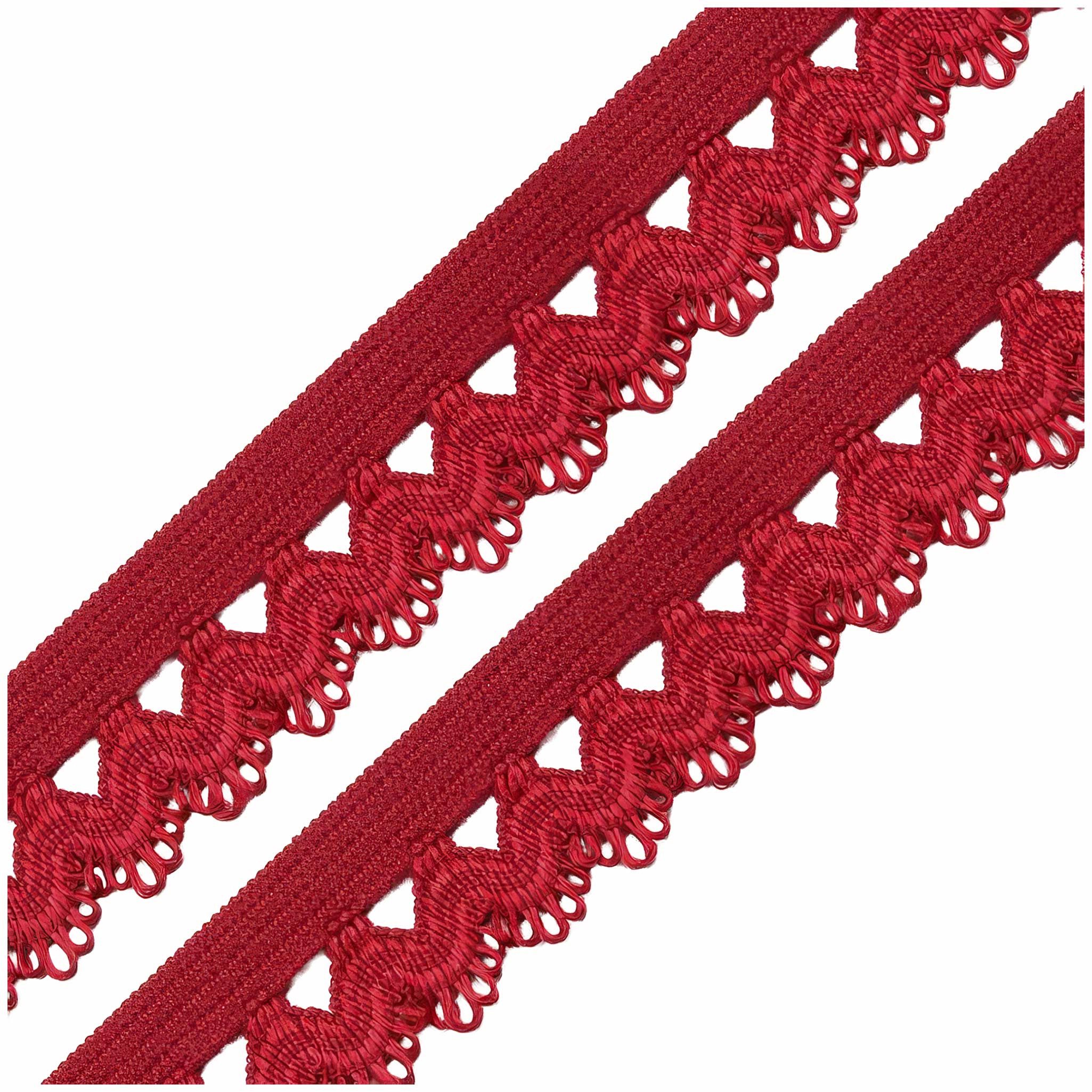 maDDma Spitzenband Wäschegummi Faltgummi Ziergummi 15mm Faltgummi ab 1m Einfassband, dunkelrot