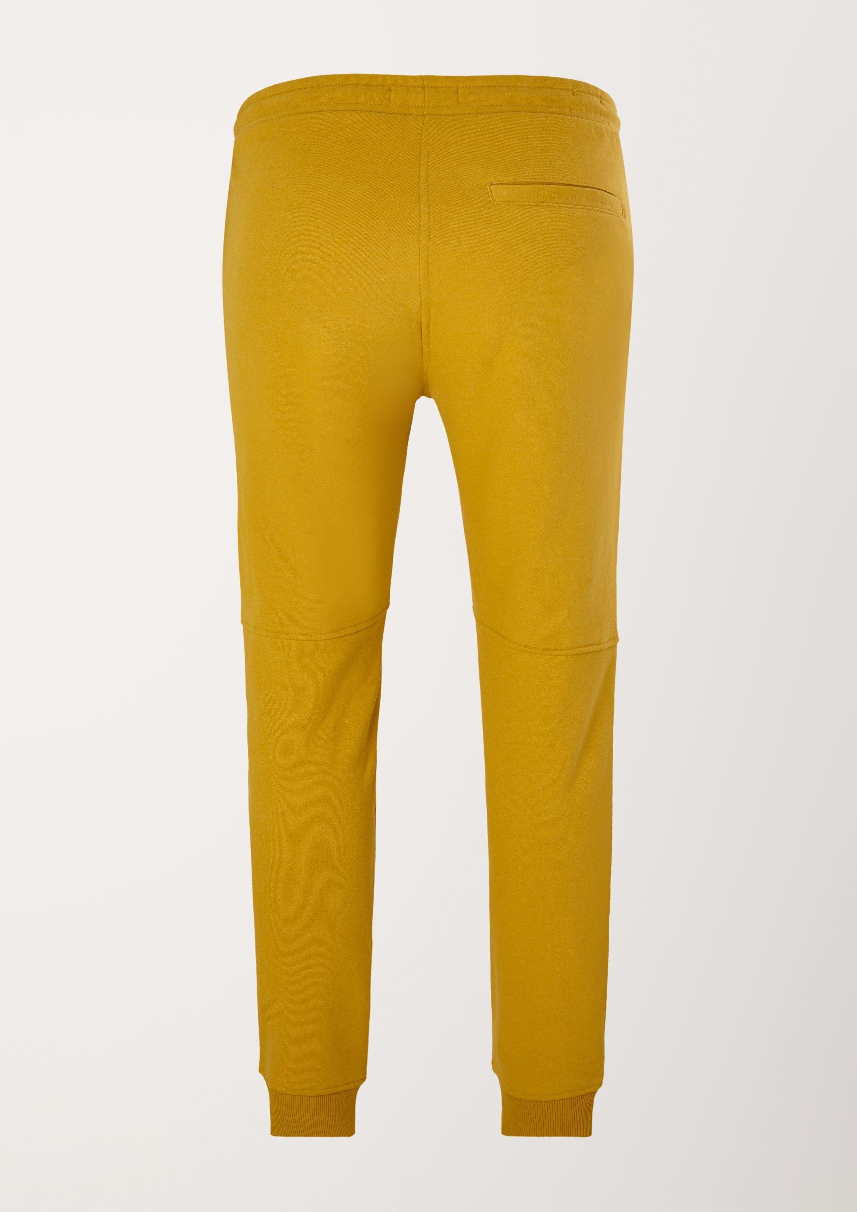 aus yellow Sweat Rippbündchen Stoffhose Jogger s.Oliver Relaxed: