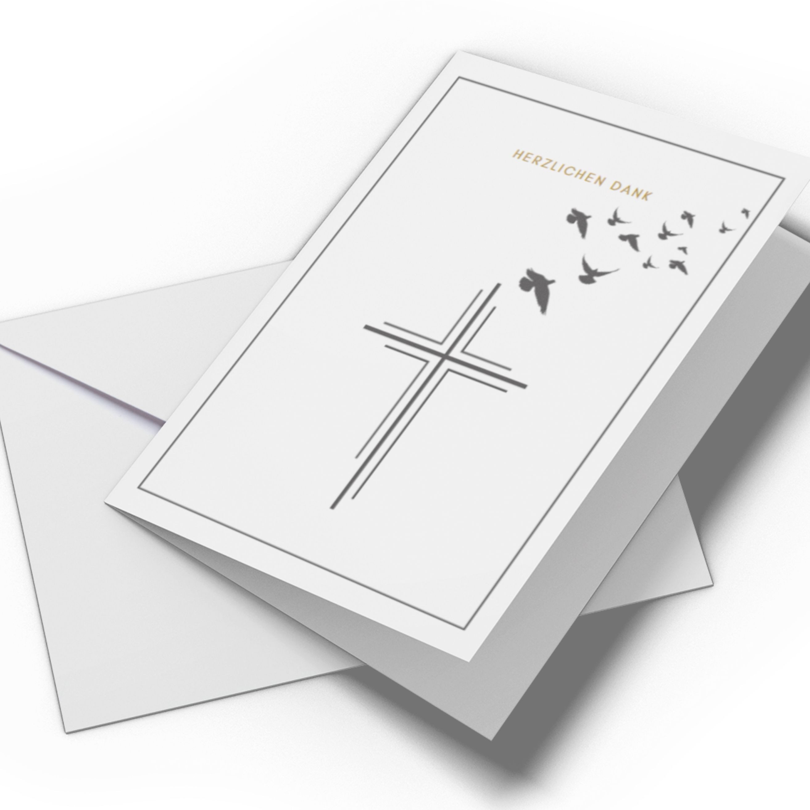 Briefzauber Beileidskarte Set 25x Trauerkarten Danksagung, Klappkarten mit Innentext & Umschläge