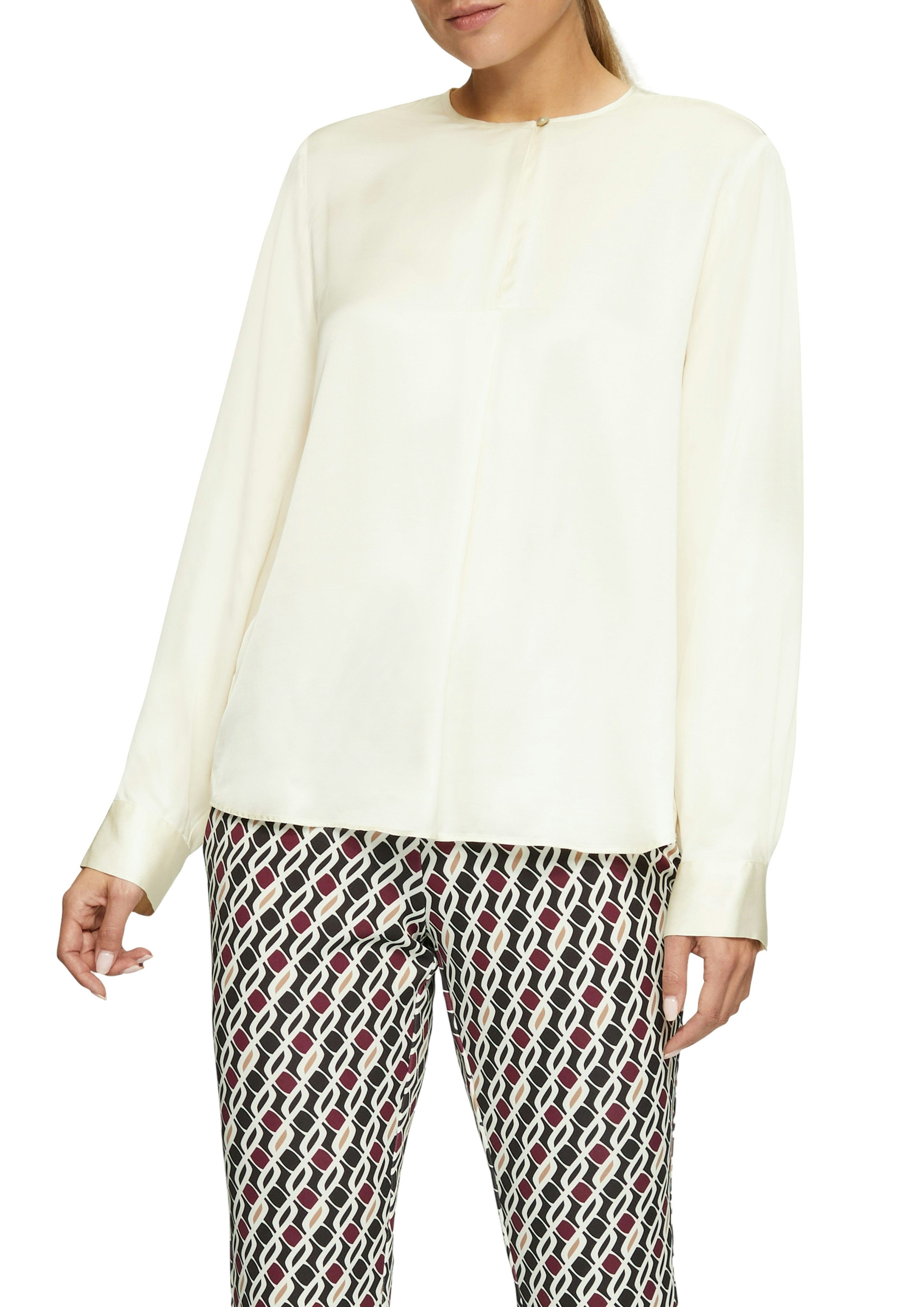 s.Oliver BLACK LABEL Satinbluse mit Manschette an Ärmel günstig online kaufen