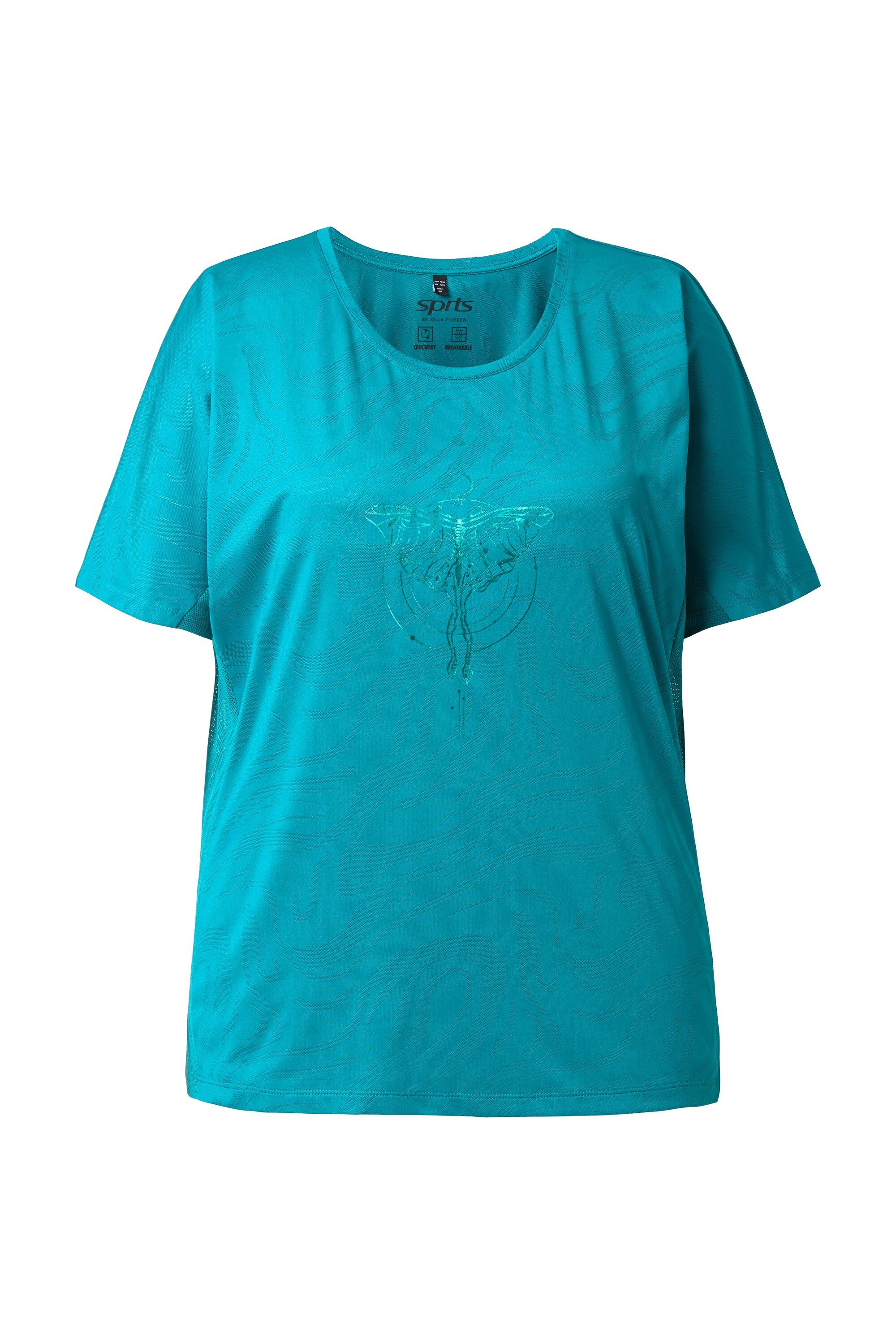 T-Shirt Funktionsshirt Mesh-Einsätze Rundhals Halbarm