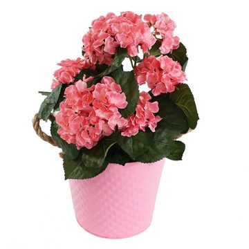 colourliving Blumentopf Pflanztopf Diamond Zinktopf Ø 22 cm Pink, schöner Blumentopf, verzinkt, für draußen