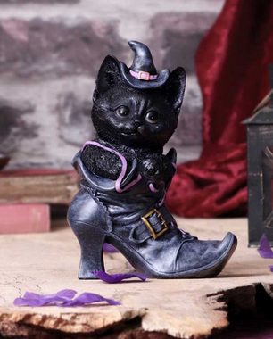 Horror-Shop Dekofigur Schwarze Hexenkatze im Stiefel als zauberhafte Tis