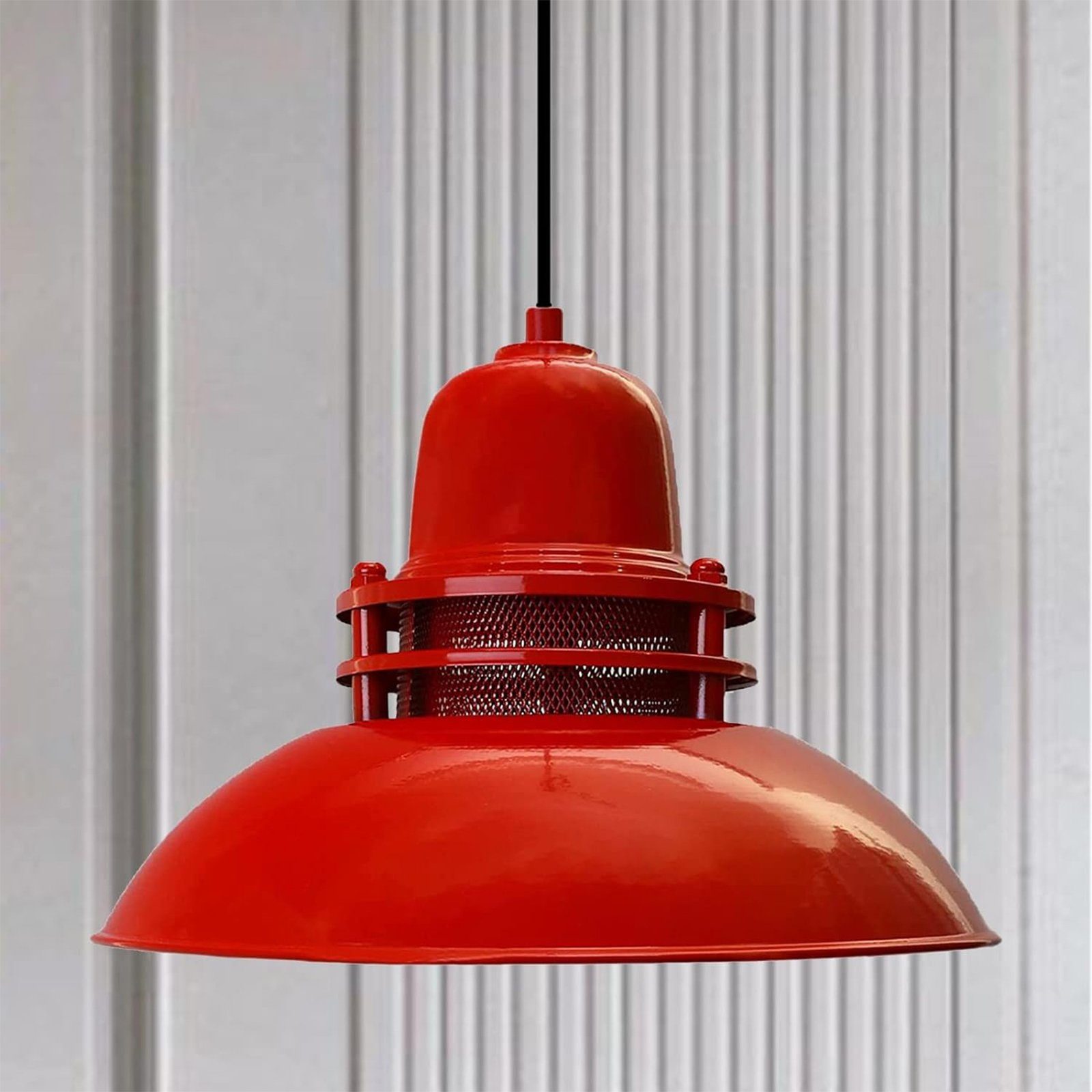 Bamyum Pendelleuchte Bamyum Hängelampe Rot Metall günstig online kaufen