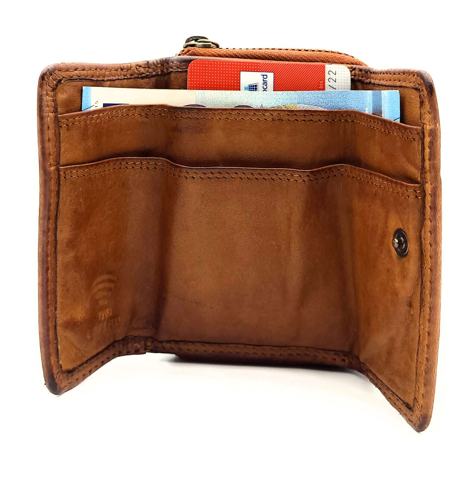 Hill Burry Mini Geldbörse kleines Waschleder Damen Portemonnaie mit RFID Sc günstig online kaufen