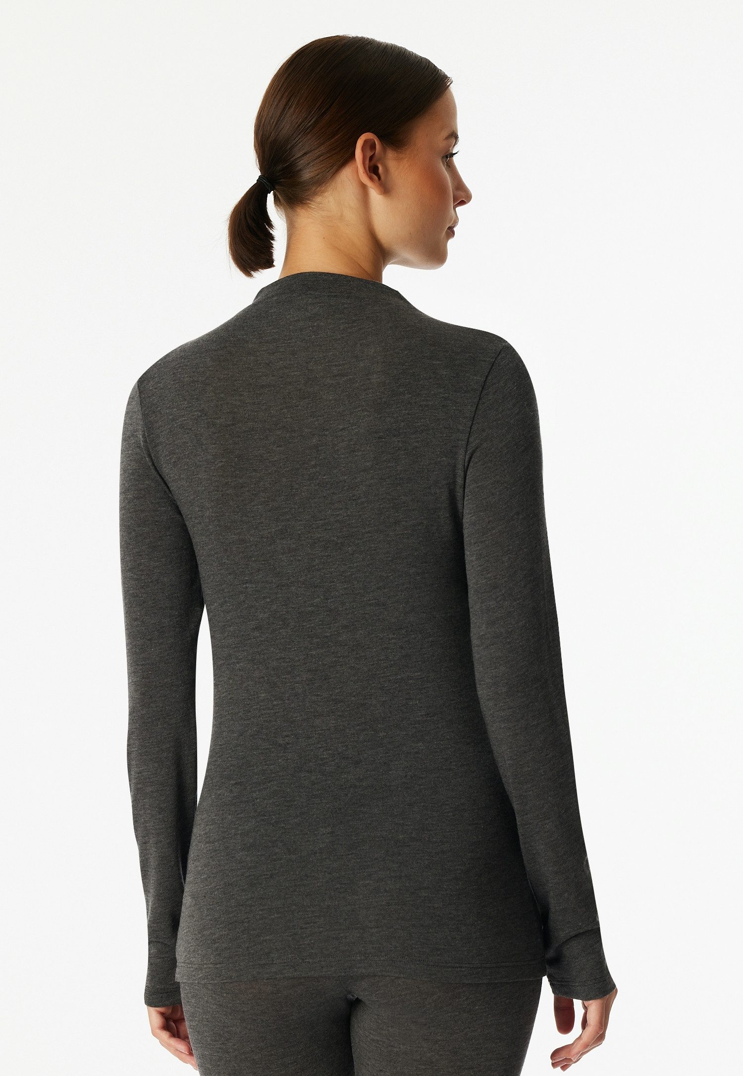 Schiesser Rollkragenshirt Premium Warming kleiner Stehkragen, langärmelig, Wollanteil, wärmend