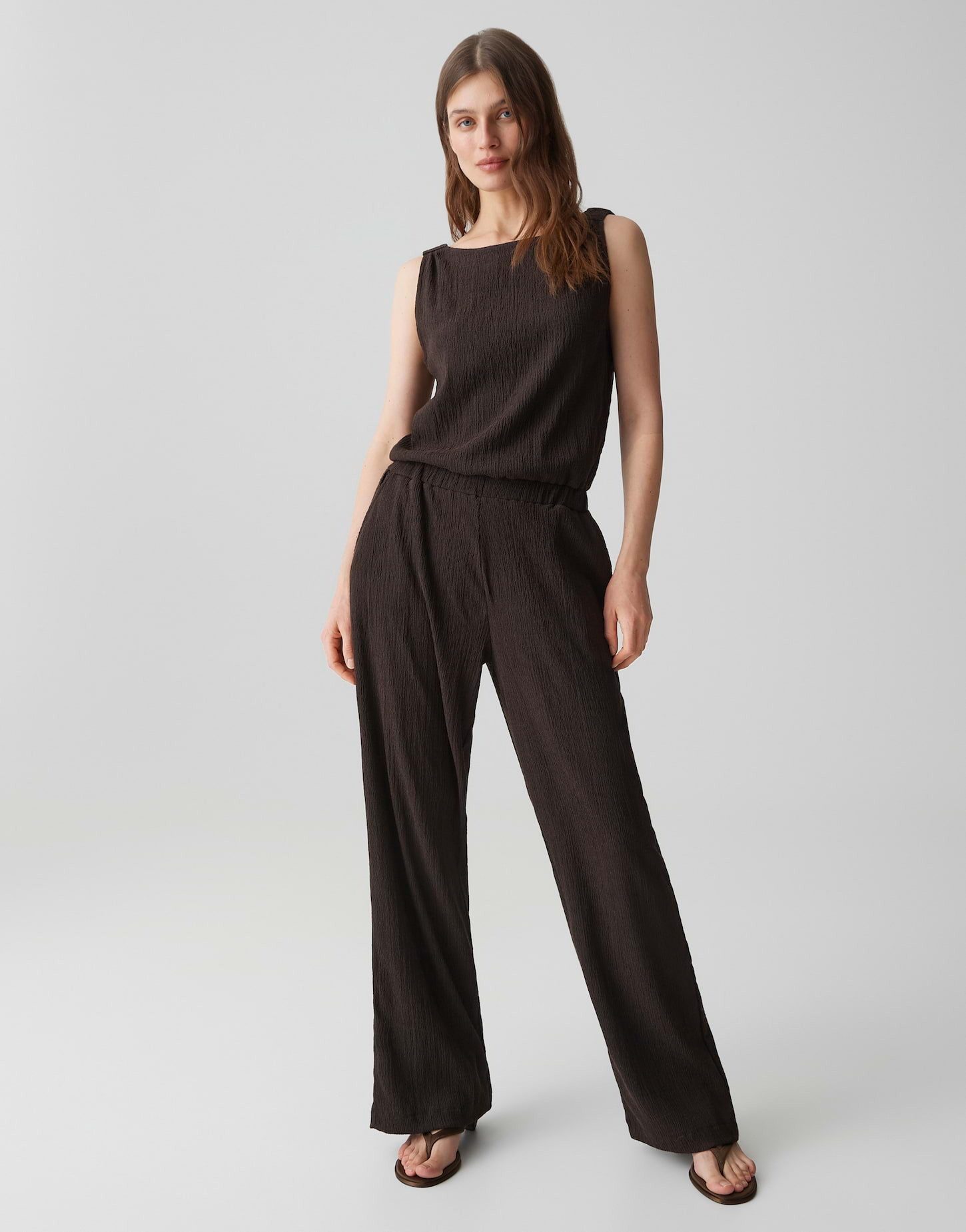 OPUS Jumpsuit Mefiza sun aus Jersey mit Crinkle Effekt Mit Eingrifftaschen für praktische Alltagslooks