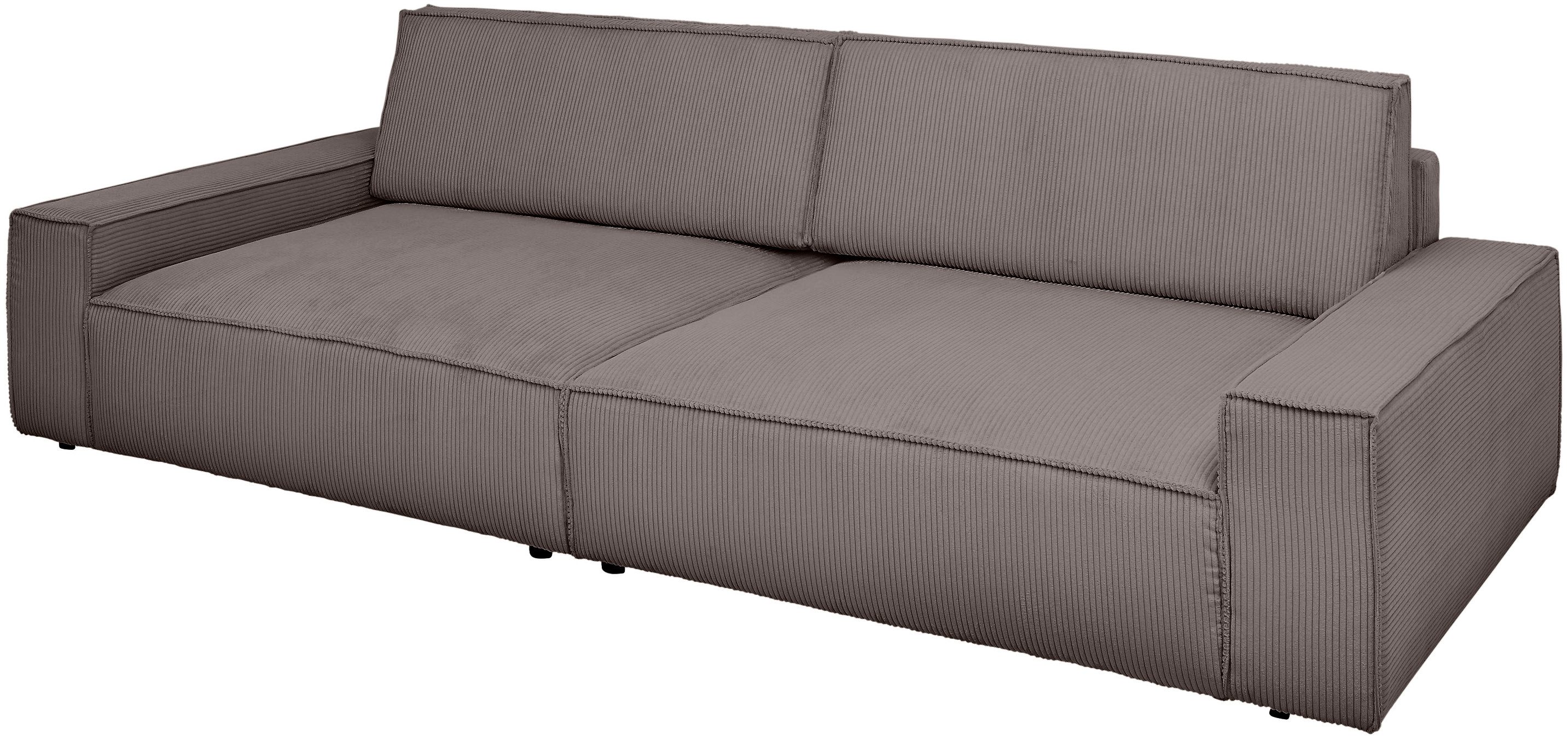 Home affaire Big-Sofa NEU: SHERWOOD XXL, Big-Sofa (316cm), extra tiefe Sitzfläche 95 cm, bequemer Sitzkomfort, Cord u. Leinenoptik, Kedernaht