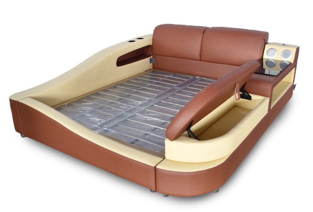 Xlmoebel Polsterbett Multifunktionales Doppelbett mit Stauraum und verstellbaren Teilen (Multifunktions Bett, 1-tlg., Multifunktions Bett), Hergestellt in Europa