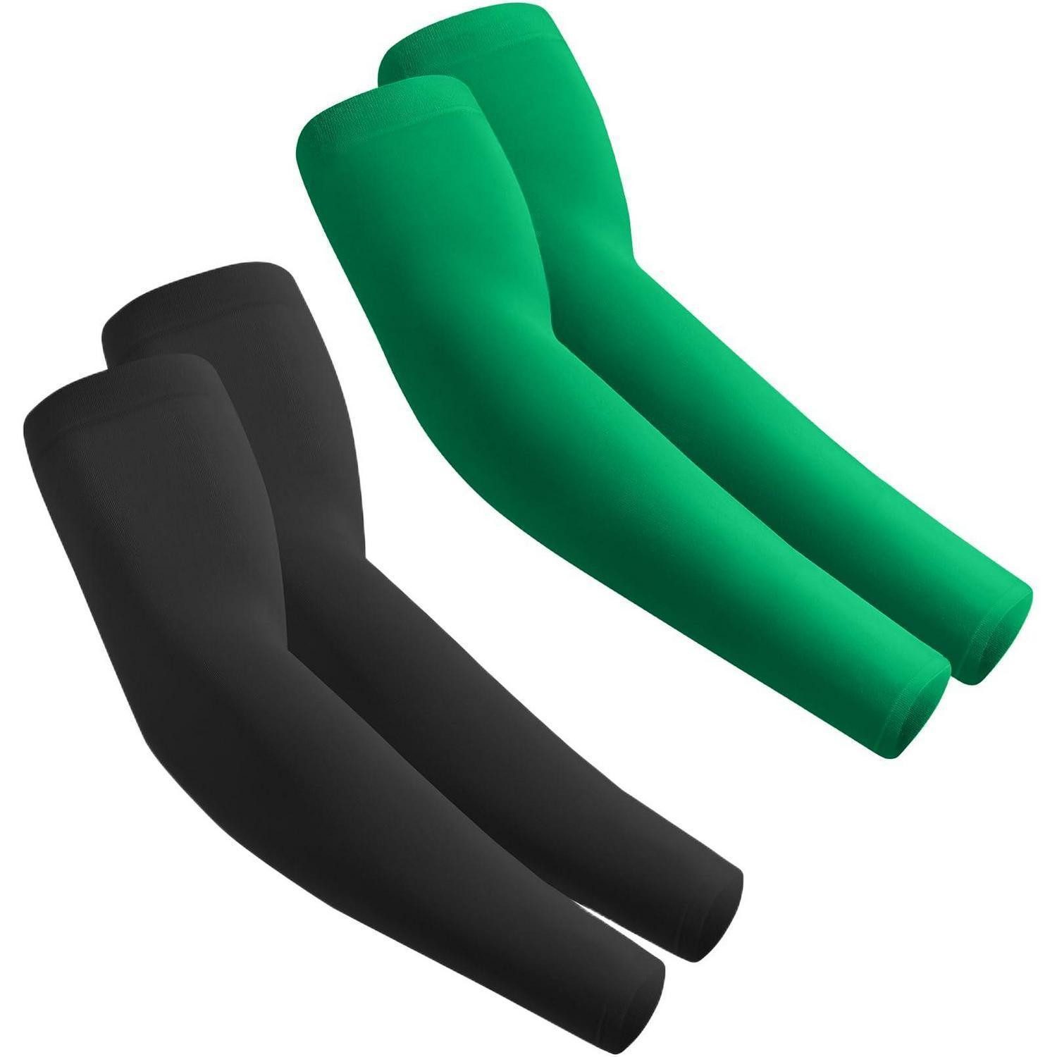 LuxusKollektion Armstulpen Armstulpen Sport 2 Paar Schwarz Grün (2-St)