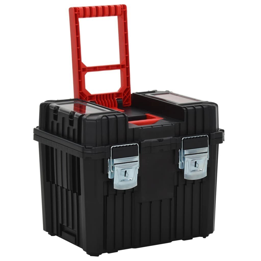 St) Schwarz und Werkzeugbox und (1 Schwarz Silber Werkzeug-Trolley vidaXL Rot Polypropylen