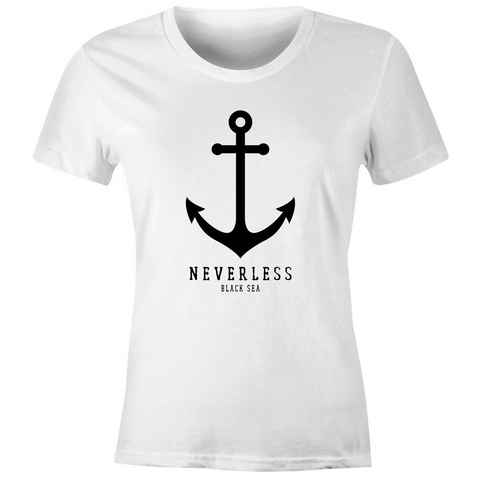 Neverless Print-Shirt Damen T-Shirt Anker Nautical Sailor Segeln Slim Fit Neverless® mit Print