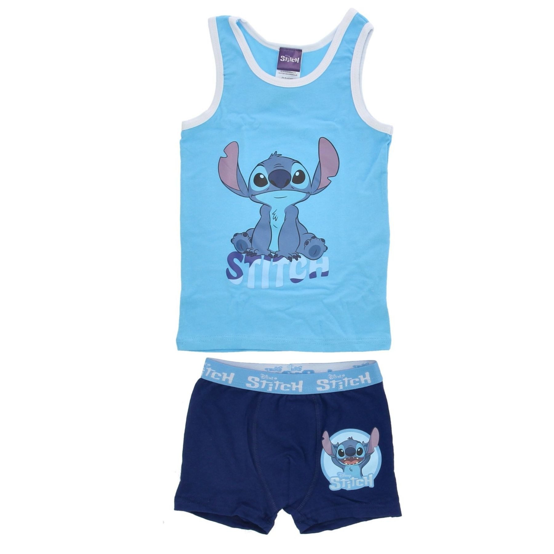 Lilo & Stitch Unterhemd Unterwäsche-Set für Jungen – Unterhemd & Shorts aus Baumwolle