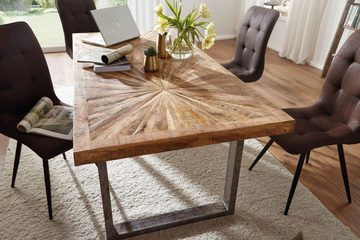 tinkaro Esstisch SAYA Holztisch Mangoholz rechteckig Esszimmer Metallbeine