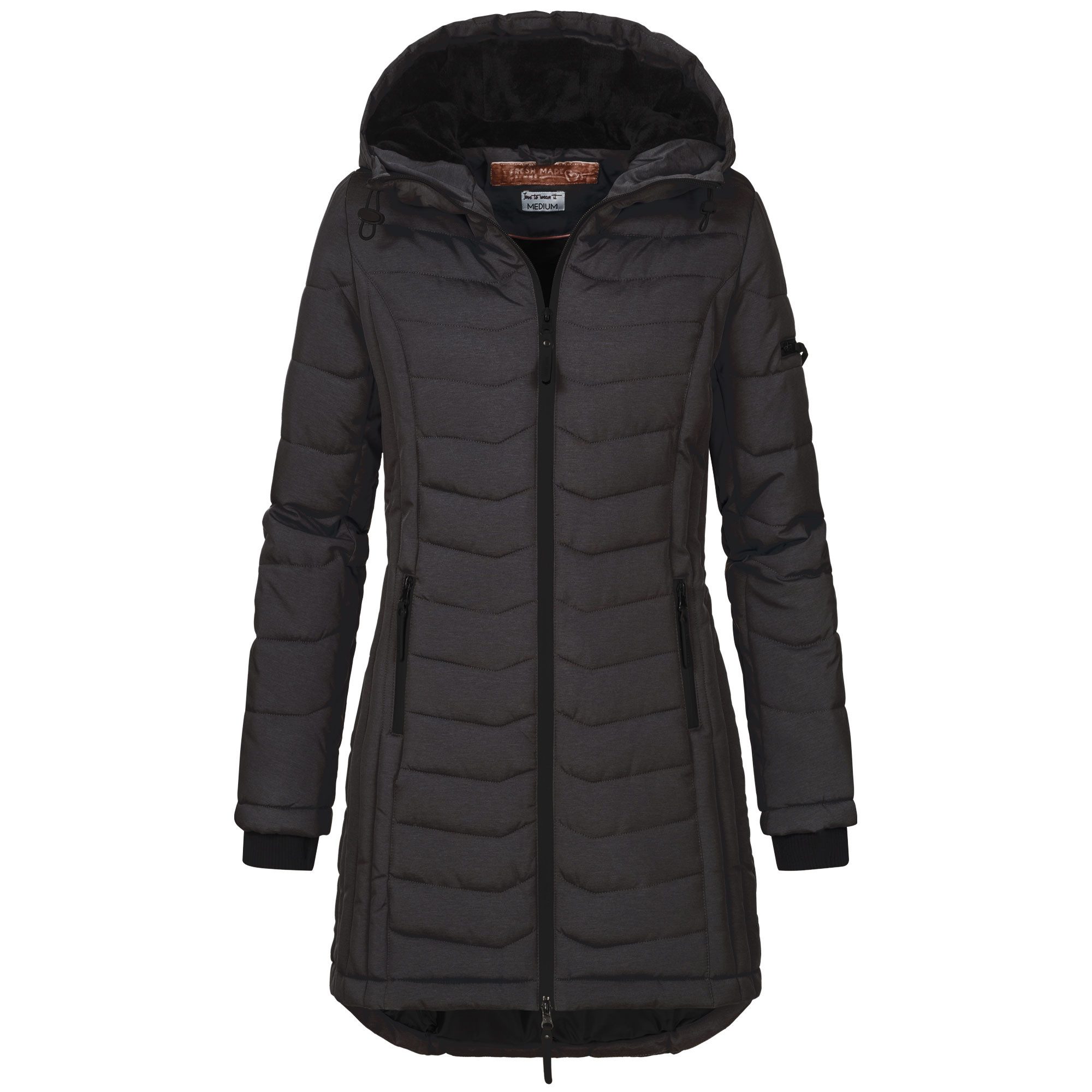 Steppjacke Damen Mantel mit Kapuze lange Winter Jacke Langer Parka