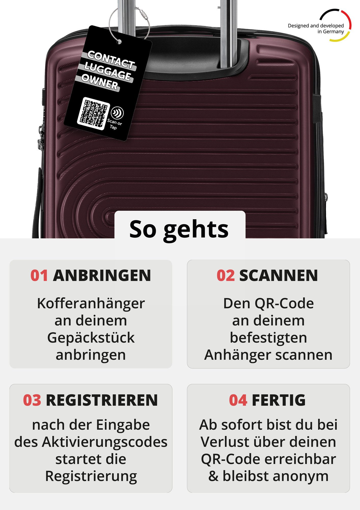 Hauptstadtkoffer Hartschalen-Trolley Mitte, 4 Rollen, 3er Koffer-Set, ineinander stapelbar, TSA