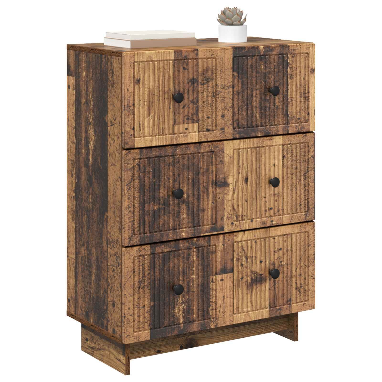 vidaXL Schranksystem Schubladenschrank Altholz 66 x 34,5 x 90 cm Holzwerkstoff (1-St)