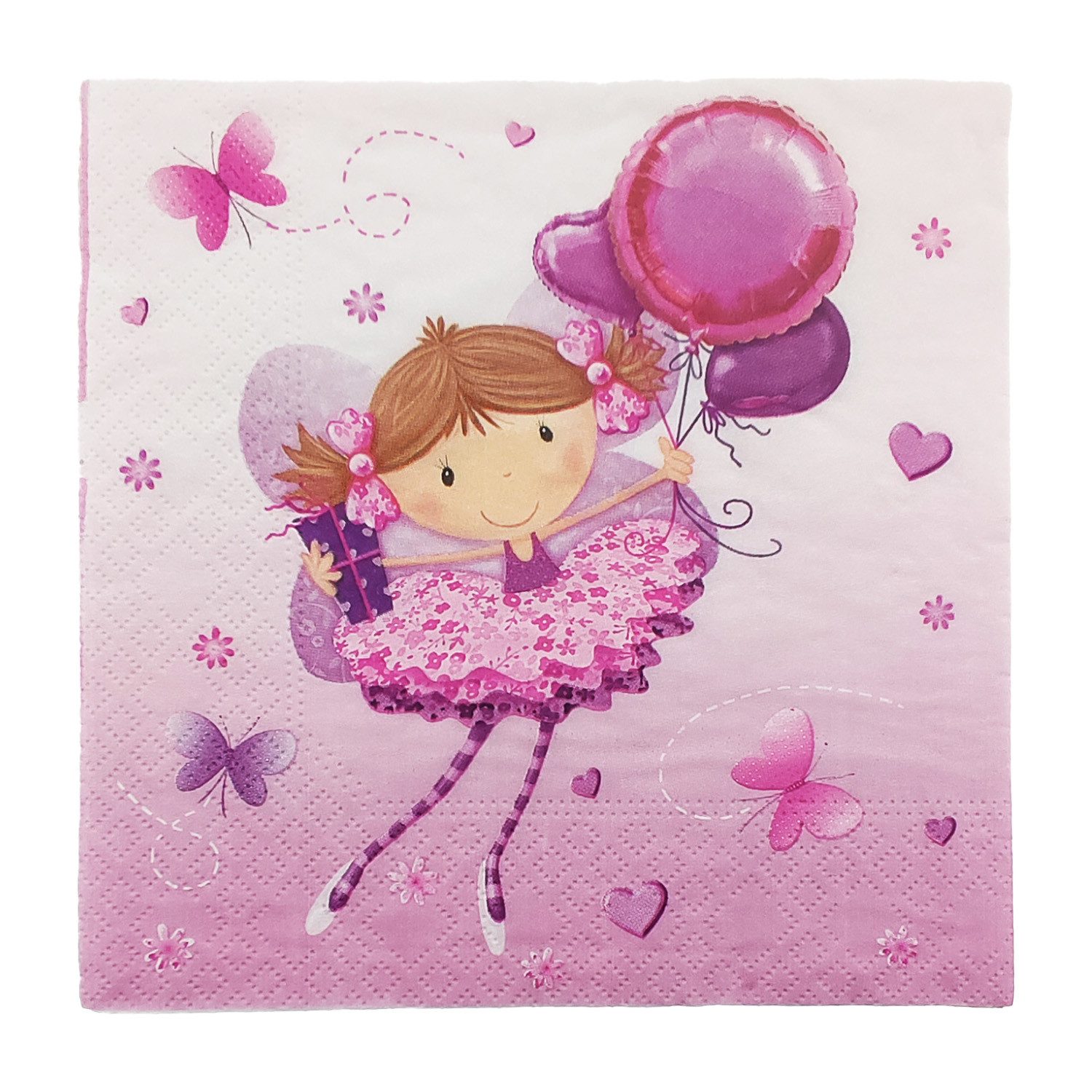PAPSTAR Papierserviette 20 Servietten "Little Dancer" Motiv 3-lagig 330mm x 330mm, (Stück, 20 St., Servietten), Servietten Geburtstagsservietten Partyservietten Feier