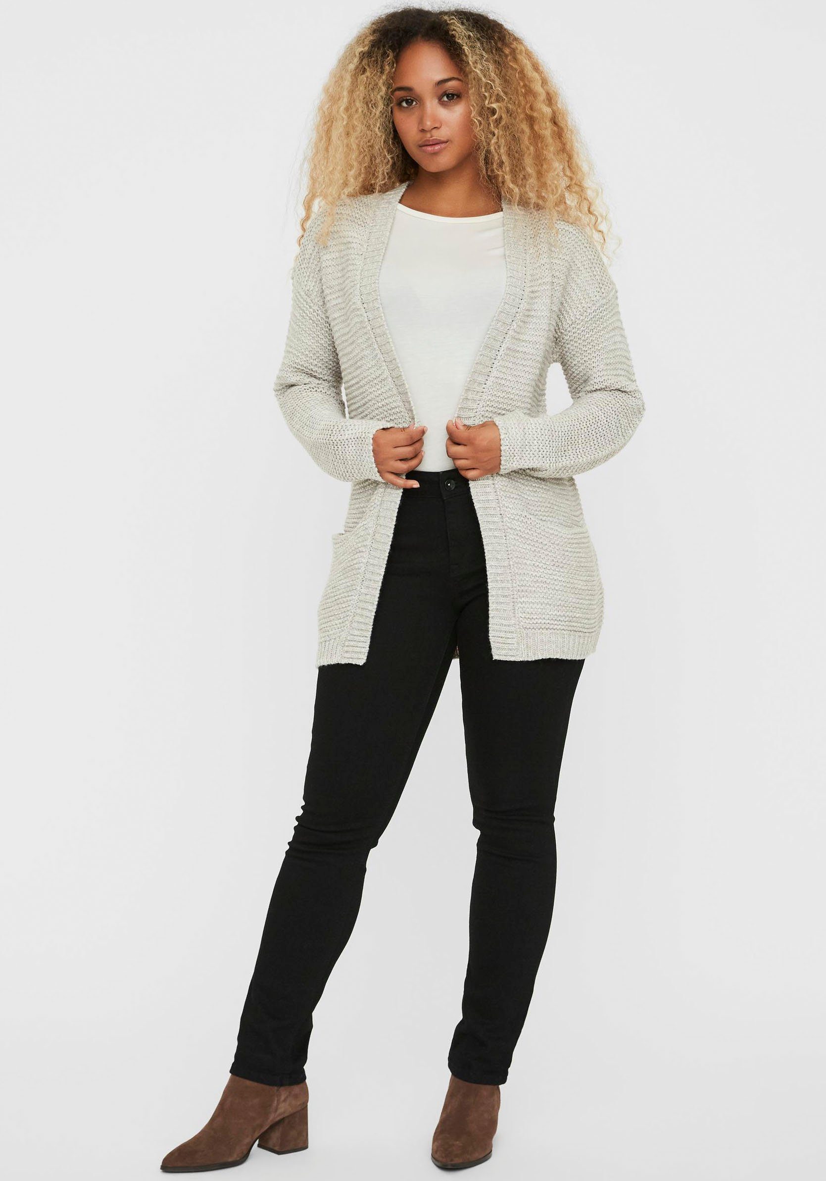 Vero Moda Cardigan VMNO NAME light melange LS grey