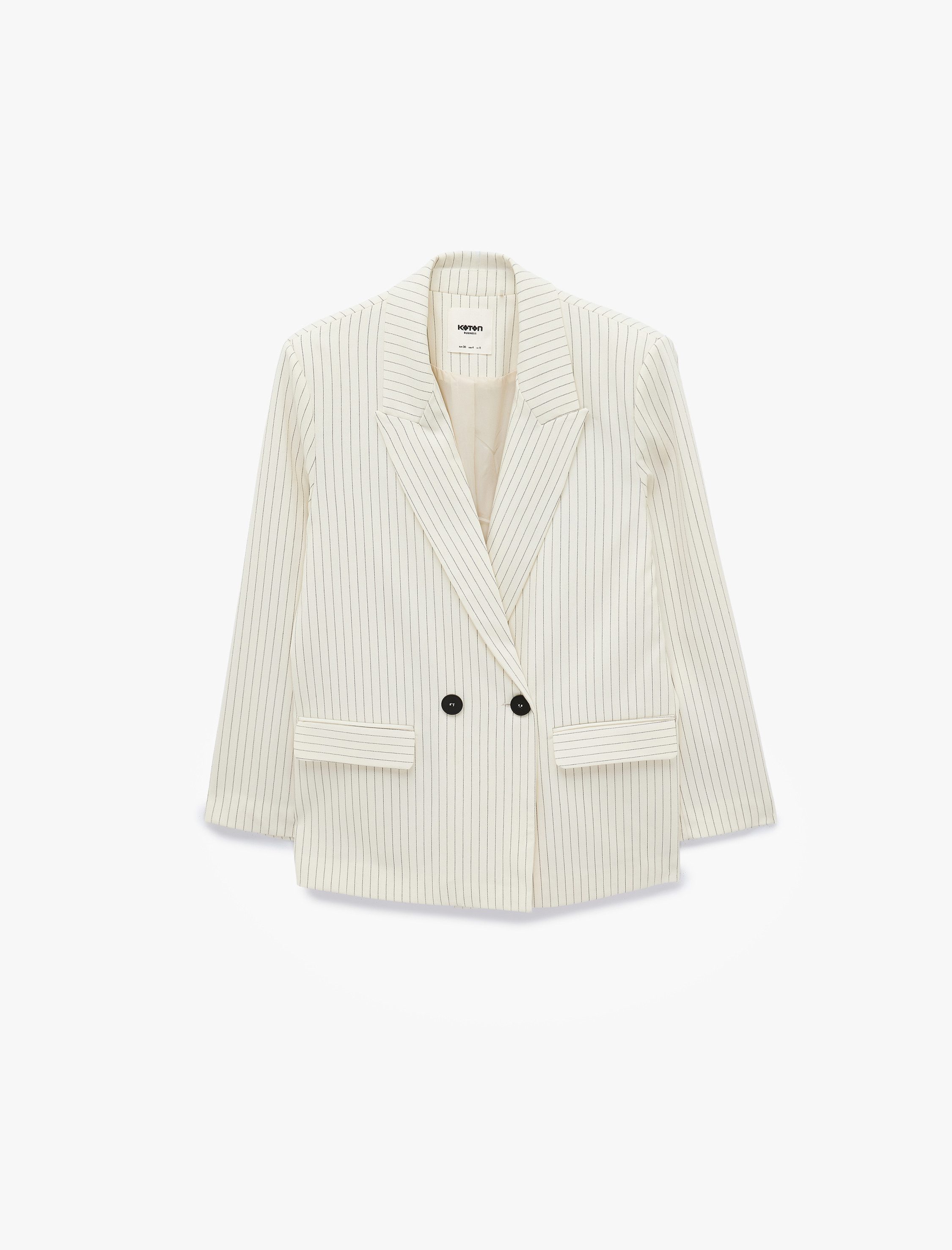 Koton Jackenblazer Koton Zweireihige Blazerjacke Streifen