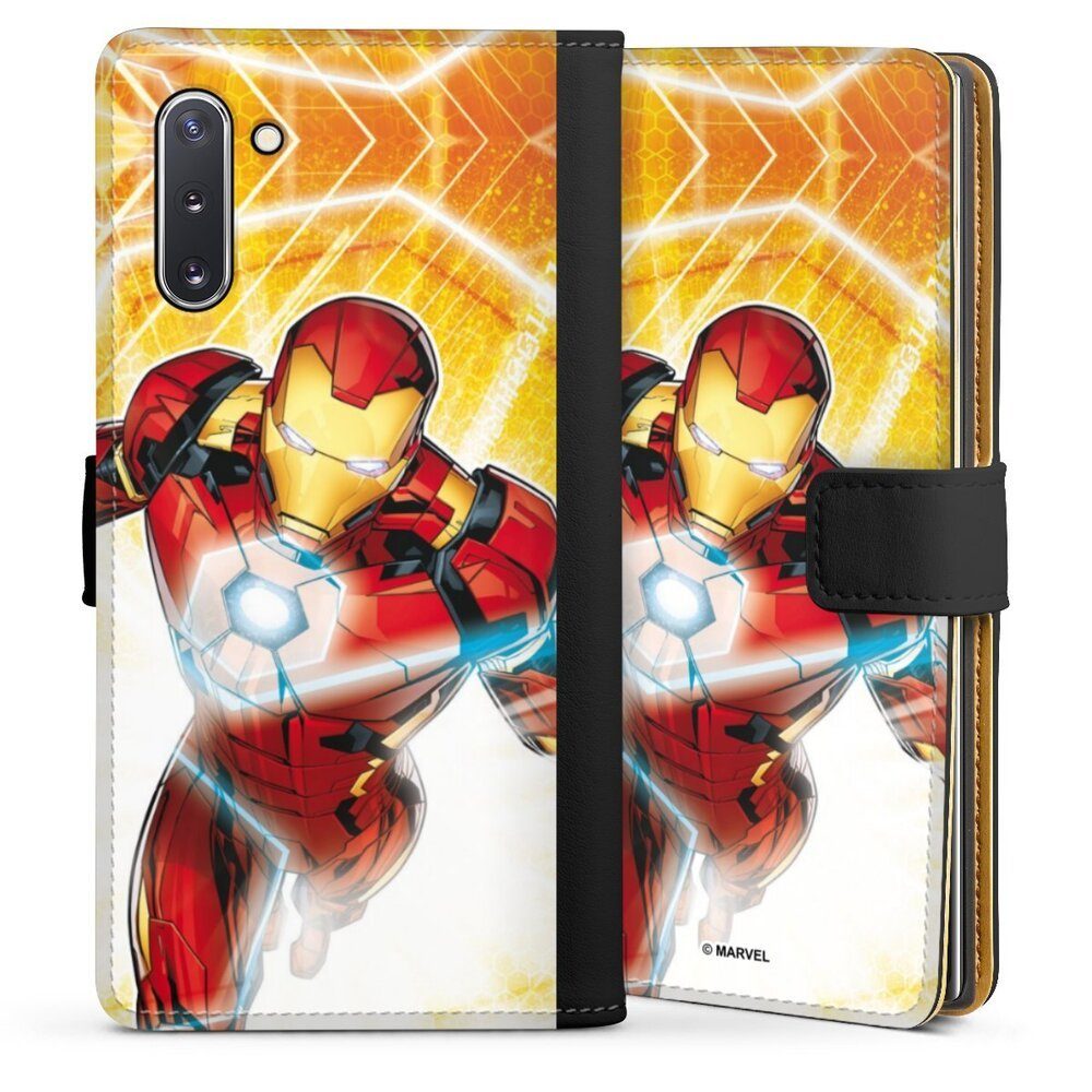 DeinDesign Handyhülle Iron Man on Fire, Samsung Galaxy Note 10 Hülle Handy Flip Case Wallet Cover