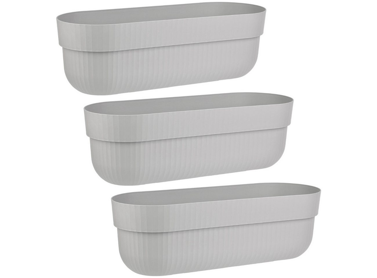Engelland Blumenkasten mit Wasserspeicher/Drainagesystem und Abstandshalter (Vorteils-Set, 3 St), Blumentopf, 50 cm, PP-Kunststoff, Balkonkasten, länglich, formstabil