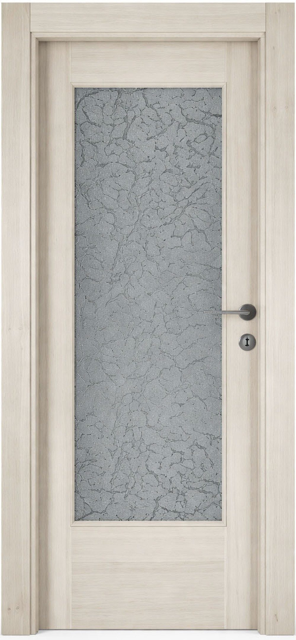Xlmoebel Zimmertür Beige Holz-Zimmertür mit Milchglas – umweltfreundlich und sicher, Made in Europa