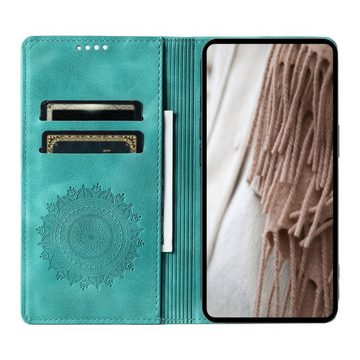 CoverKingz Handyhülle Hülle für Samsung Galaxy S23 FE Handyhülle Flip Case Cover Tasche 16,3 cm (6,4 Zoll), Klapphülle Schutzhülle mit Kartenfach Schutztasche Motiv Mandala