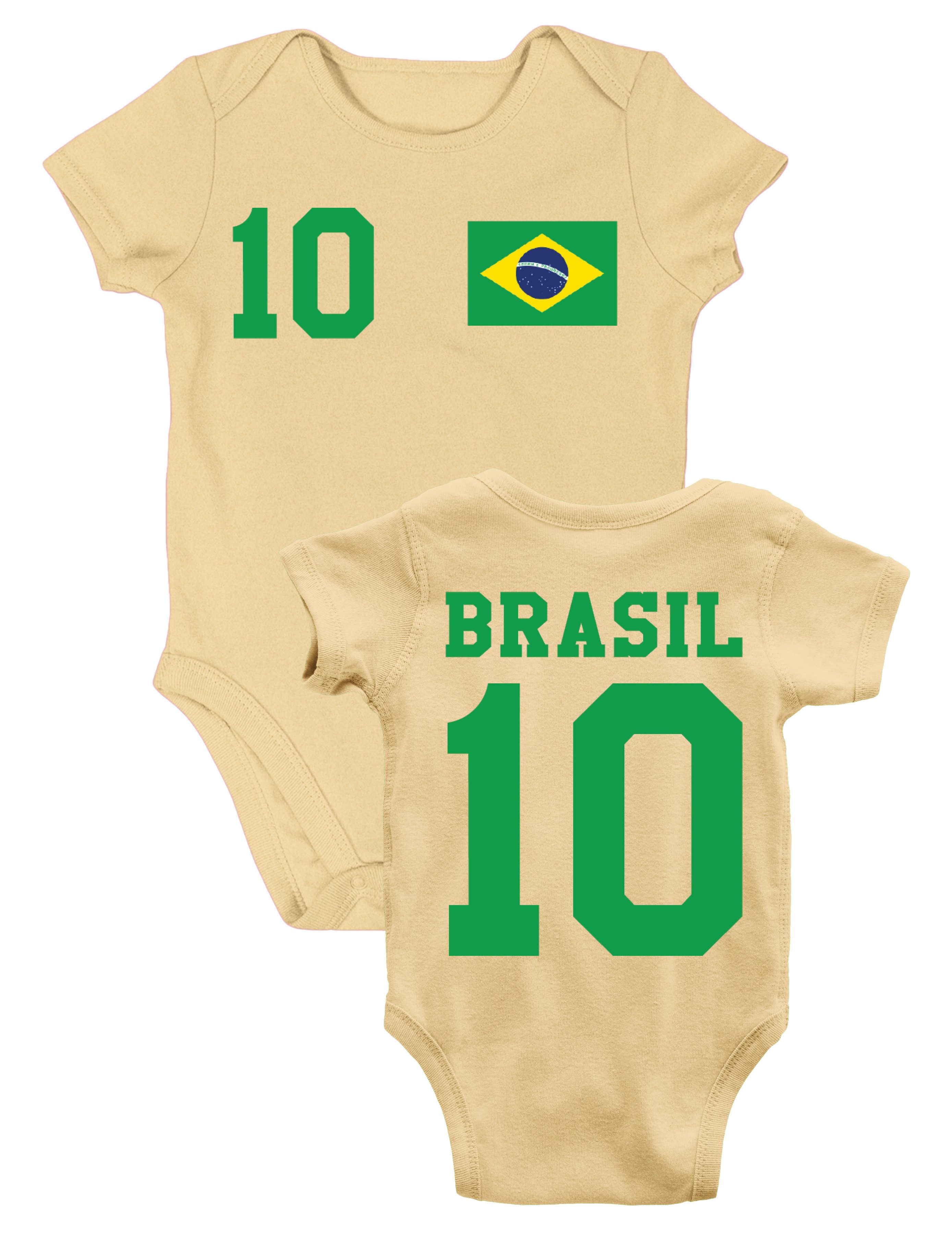 Youth Designz Kurzarmbody Brasilien Fußball Kinder Baby Body Strampler Geschenk mit modischen Aufdruck für Jungs und Mädchen