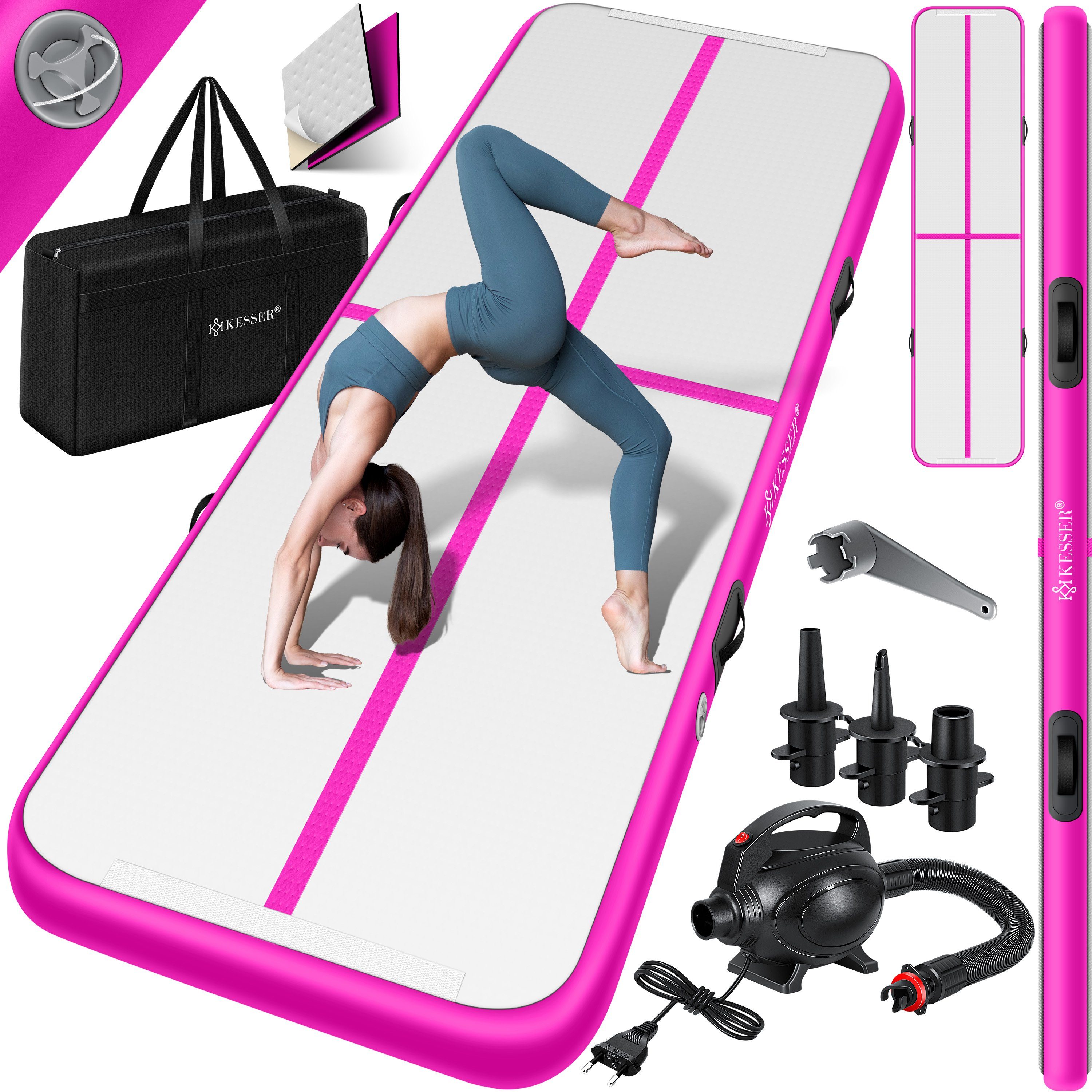 KESSER Turnmatte, Turnmatte Aufblasbar Airtrack Fitness-Matte Gymnastikmatte